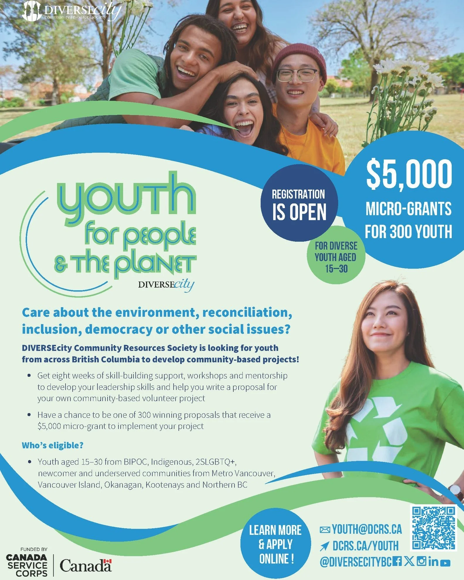 Are you between 15&ndash;30 and care about the environment, reconciliation, inclusion, democracy or other social issues? @diversecitybc_'s Youth for People and the Planet is your chance to take action in your community!

Through this program, youth f