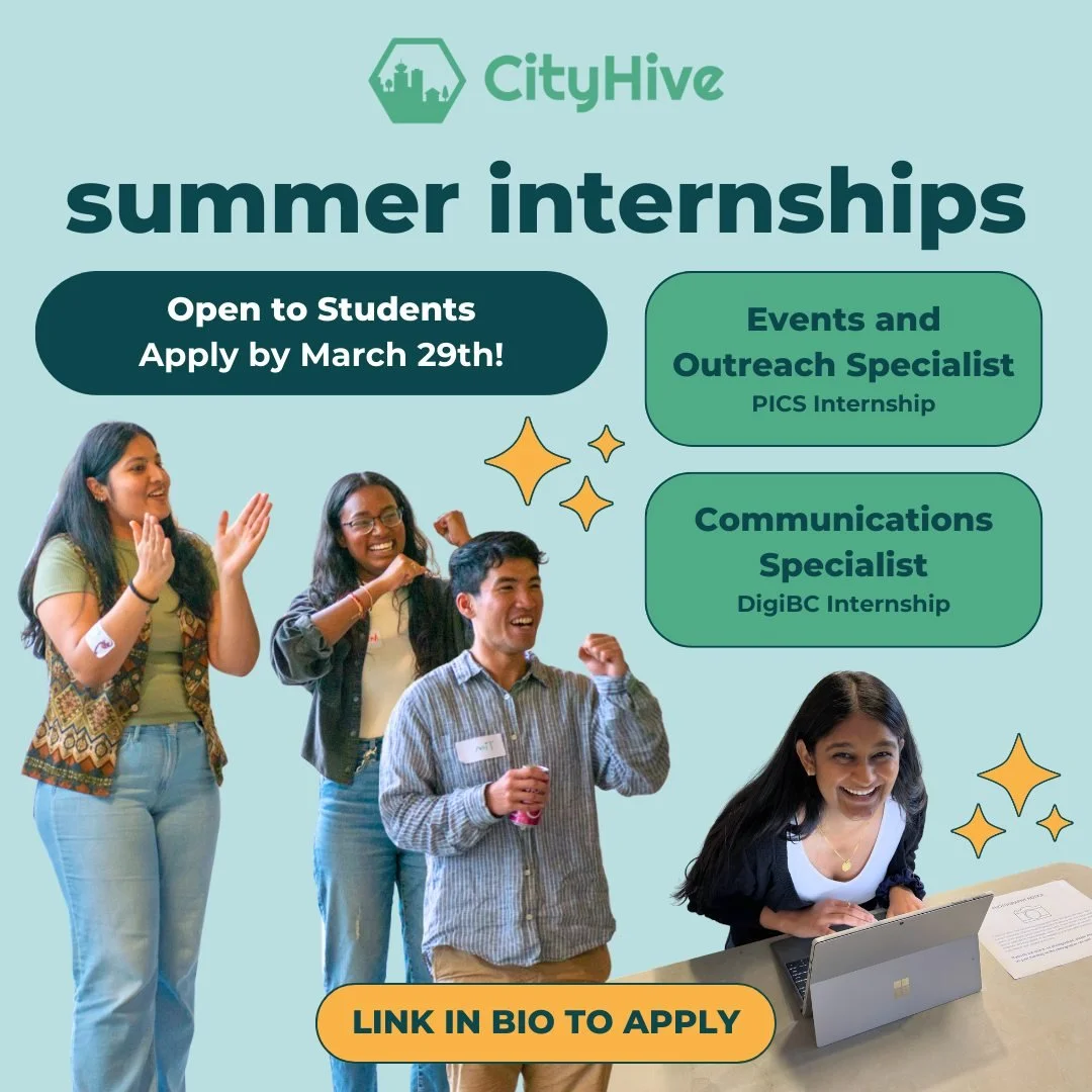 Want to spend your summer supporting youth civic engagement ahead of the 2026 municipal elections? We're looking for two student interns to join the CityHive team:

📢 Events &amp; Outreach Specialist &mdash; PICS Internship
💬 Communications Special
