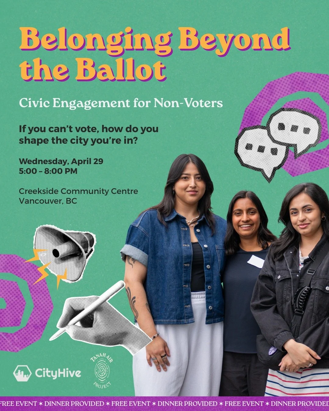 If you can't vote, how do you shape the city you live in?

This space is for people who don't have access to the ballot, but still care about the places they live in.

On April 29, we're gathering for a conversation on civic engagement for non-voters