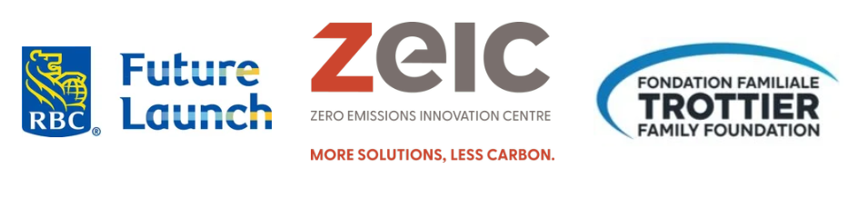 Logos of RBC Future Launch, the Zero Emissions Innovation Centre, and the Trottier Foundation