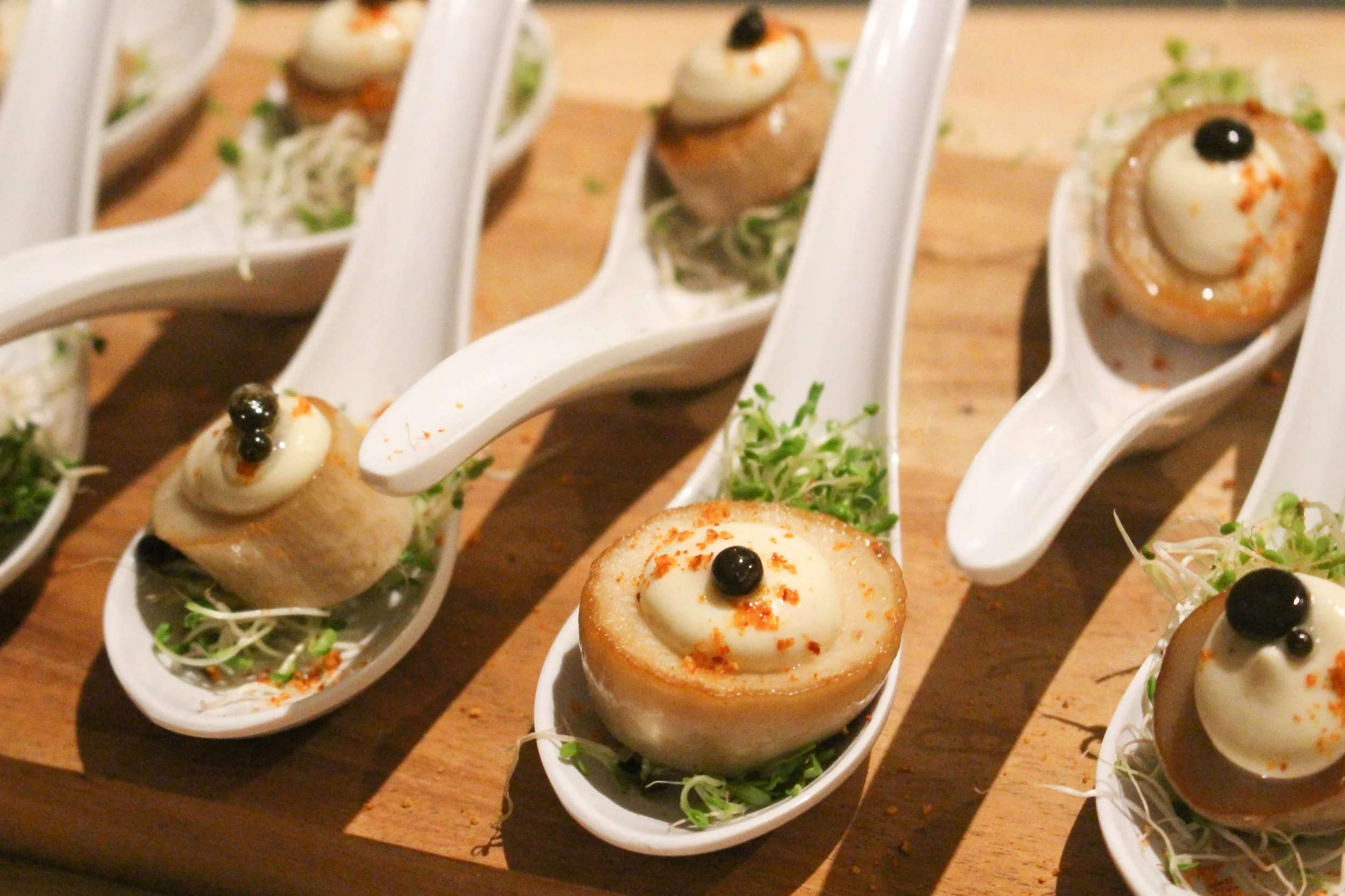 vegan canape King Oyster Mushroom scallops with truffle.jpg
