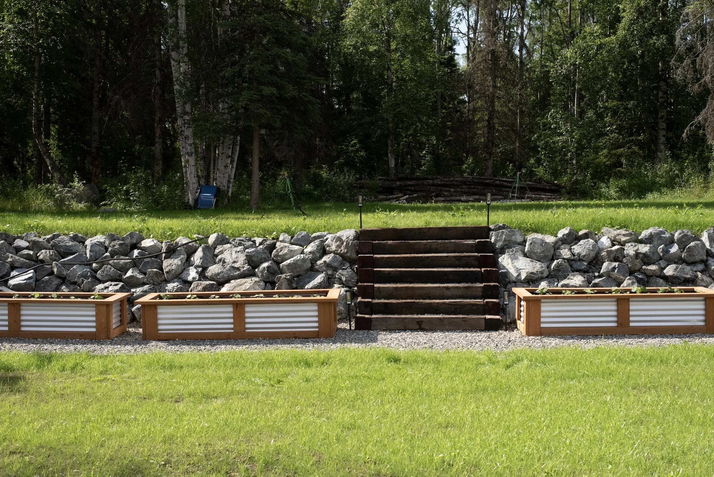 Commercial landscaping project in Wasilla, Alaska by Walker Landscapes.