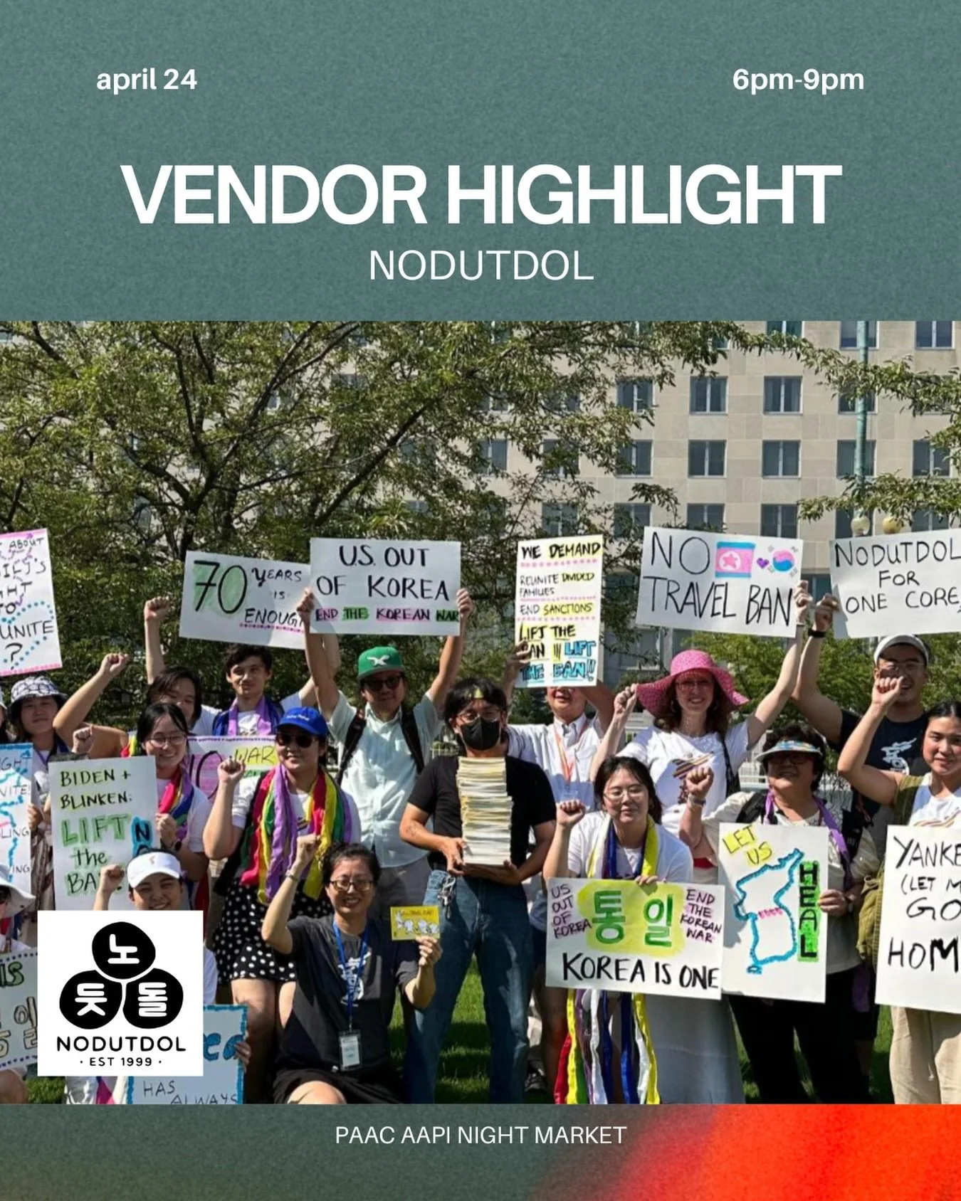 Vendor Highlight: @nodutdol 

We are diasporic Koreans and comrades based in occupied Indigenous lands known as the United States and Canada. We organize for a world free of imperialism, and for Korea&rsquo;s re/unification and national liberation.

