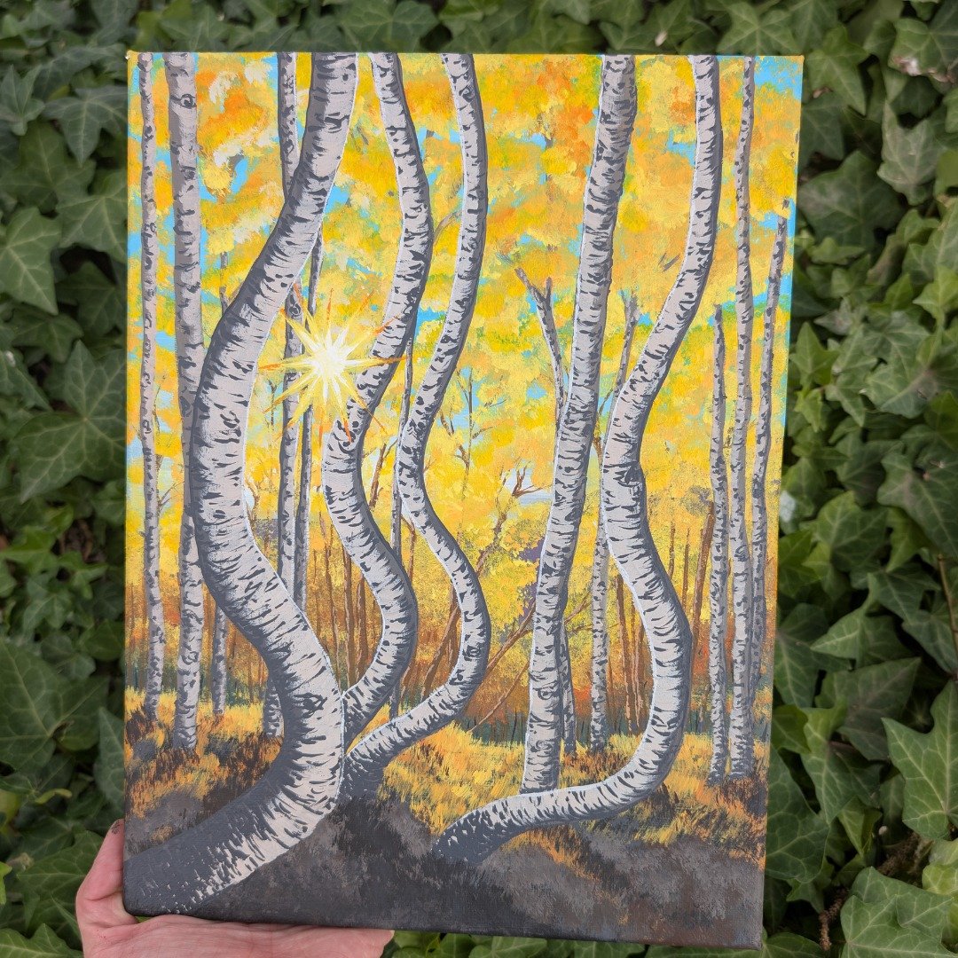 Just finished: &ldquo;Golden Afternoons&rdquo;&mdash;inspired by the warm glow of October and the tiny wonders hiding in the leaves. 

Available now in my Etsy shop (link in bio)! Newsletter subscribers, keep an eye out for a special treat. 

#NewArt