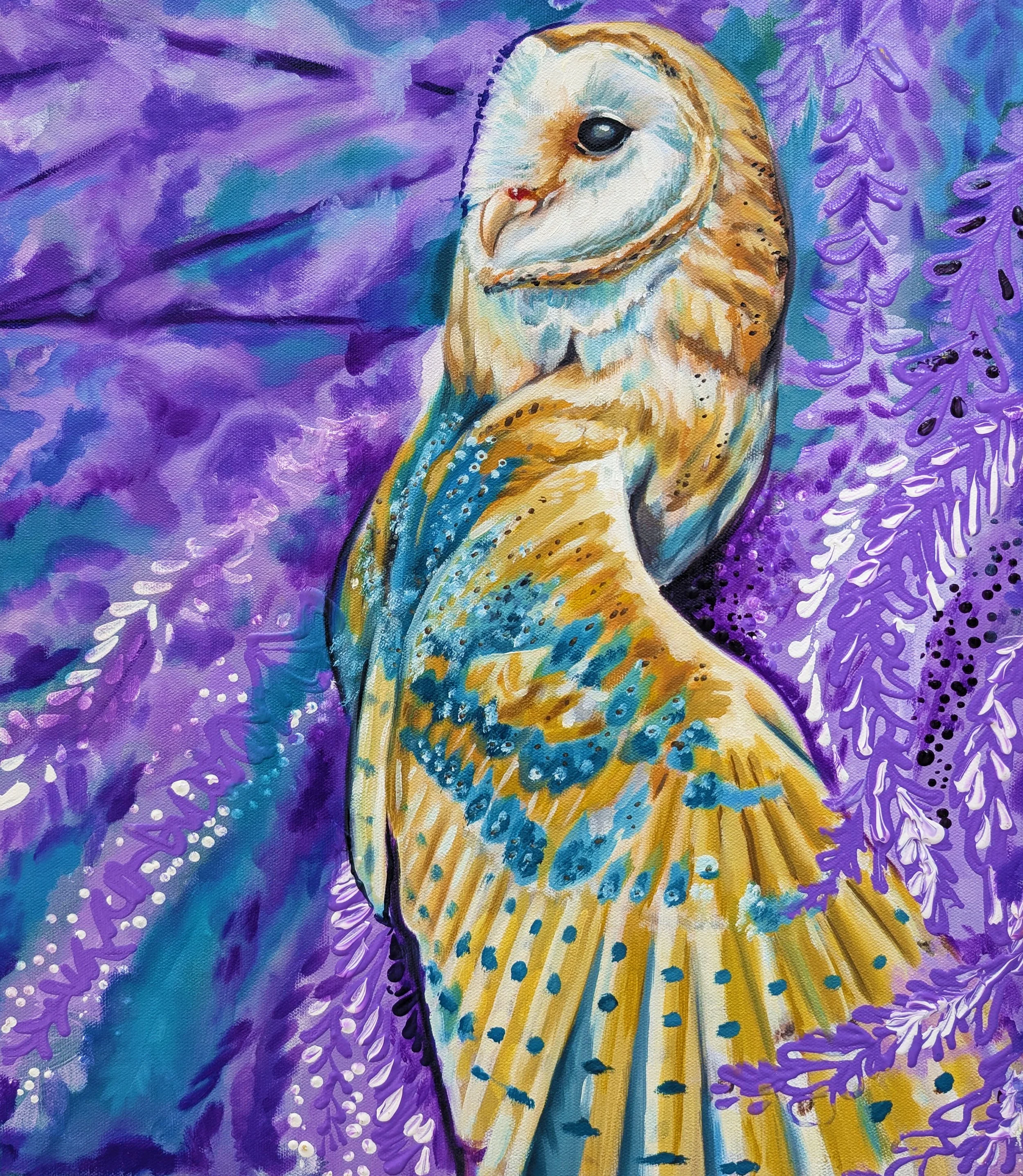 Purple owl print