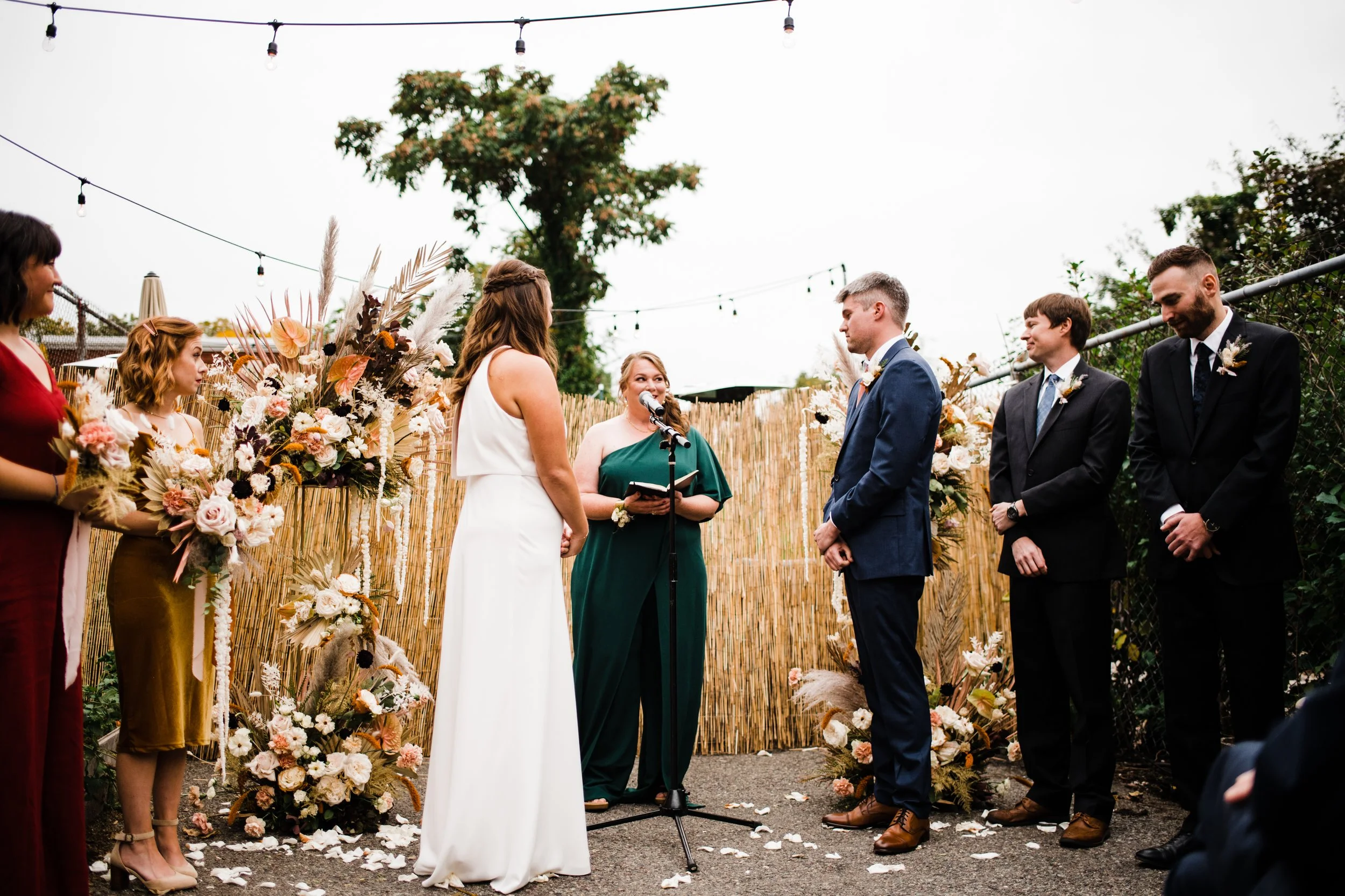 Outdoor wedding ceremony in MA