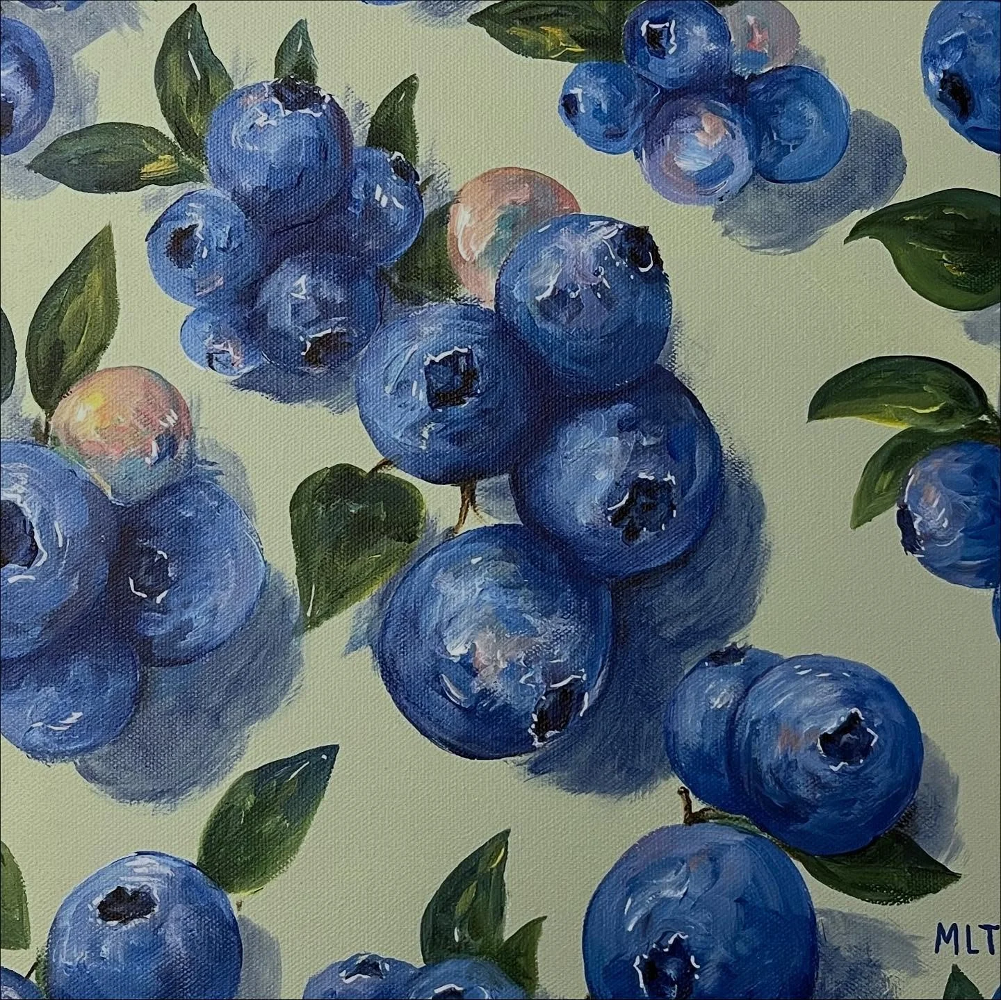 Blue Snack
12&quot; x 12&quot;
On display at Glass Roots!
DM for details. ($150)

This fall series was inspired by the fruit picking available to us here in NB in late summer / fall. This, plus the patterns on the baby clothing I've been going throug