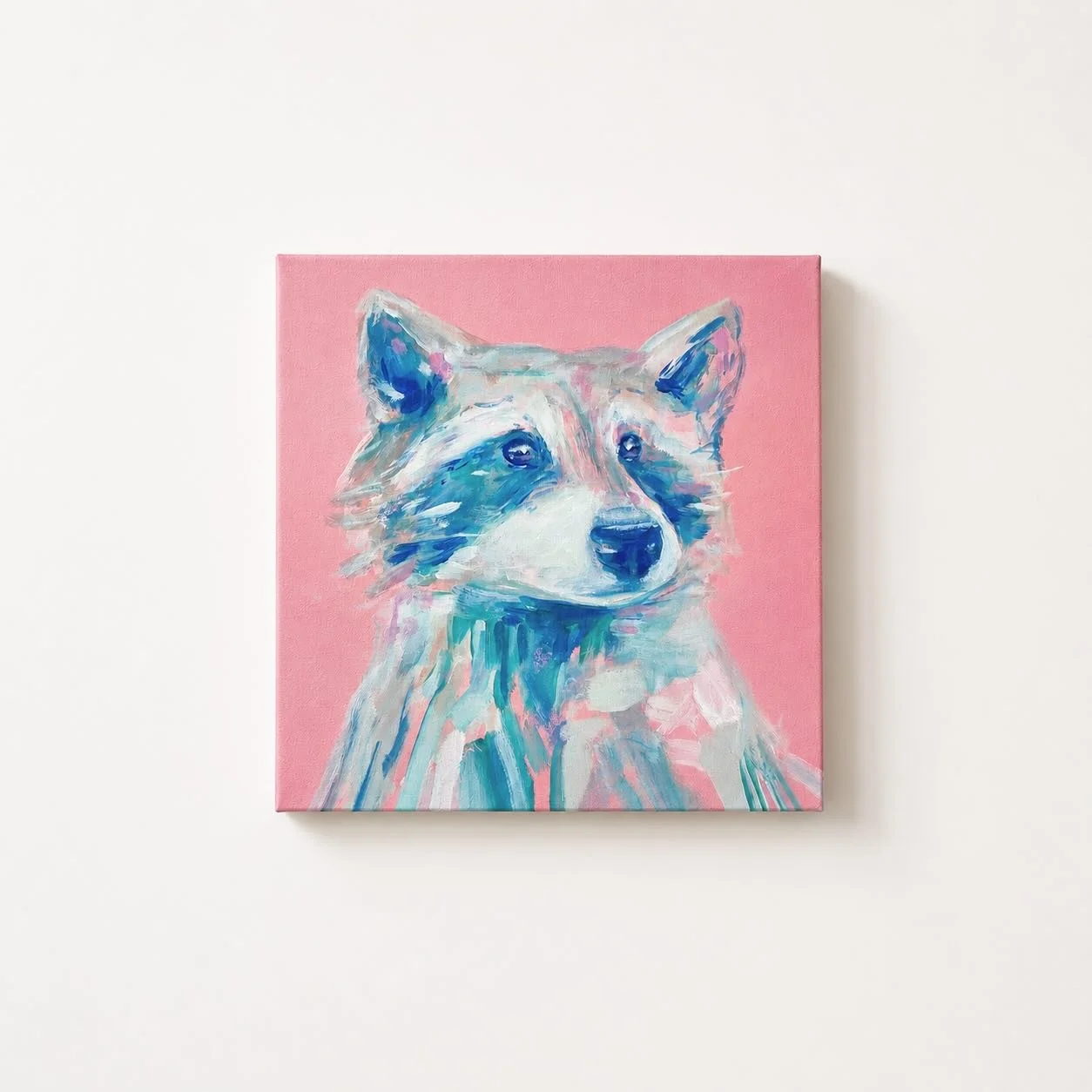 'Bubblegum trash panda' 
We had some cute (repeat) visitors a while back and I logged it as something I had to document as a painting. I chose a fun palette that was mostly an experiment but I ended up really enjoying the way the colours came togethe
