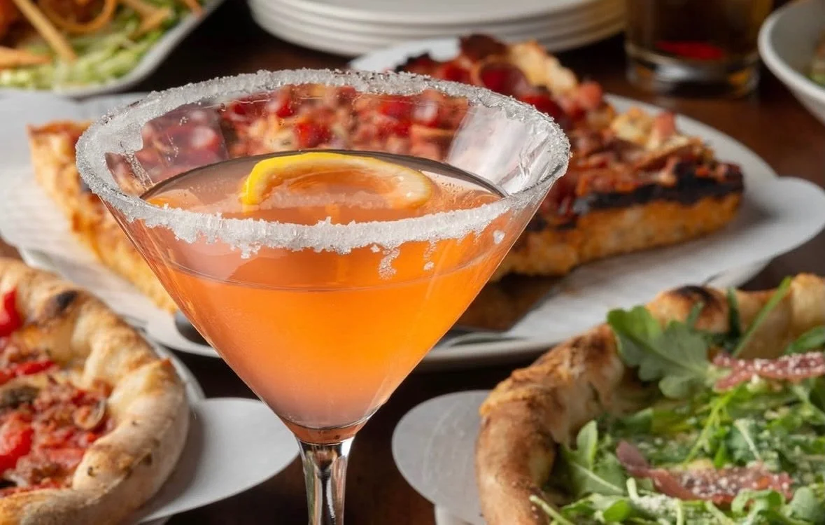 Weekday blues in this cold? Pizza in one hand, cocktail in the other. Problem solved. 🍕🍸
