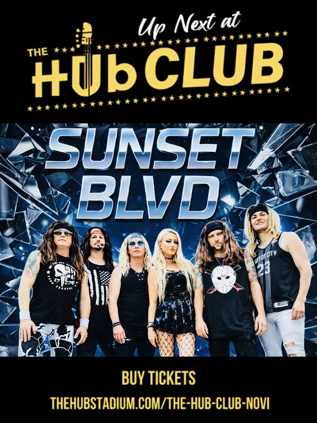 TOMORROW NIGHT! We party like it&rsquo;s 1987 🎸 Big hair. Big vocals. Big energy.

Straight out of Detroit Rock City, Sunset BLVD is bringing all the hits! From M&ouml;tley Cr&uuml;e, Poison, Bon Jovi, and Guns N&rsquo; Roses to Michael Jackson, Hea