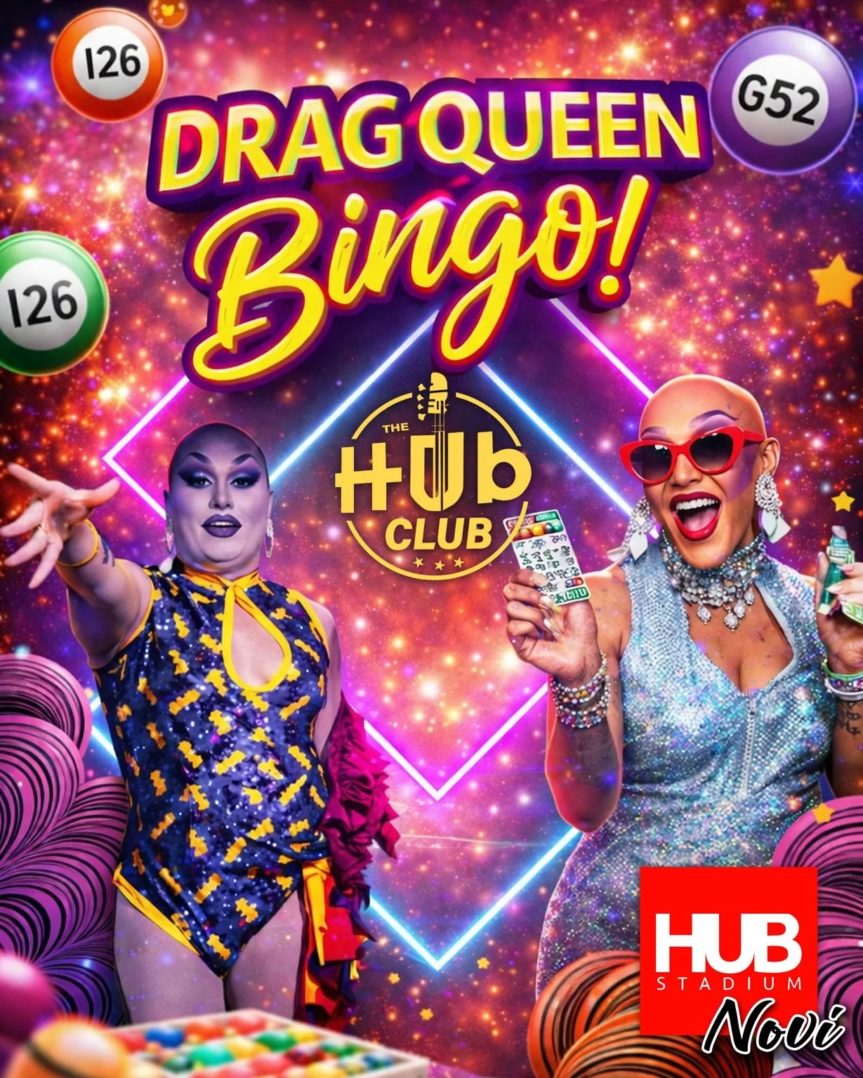DRAG QUEEN BINGO IS COMING TO NOVI ✨💄✨ 

 🎤 Hosted by Michigan&rsquo;s most dazzling queens
😂 Outrageous humor + fierce performances
🎉 Bingo with a fabulous twist! 

Get ready for a night of sass, sparkle, and nonstop laughs! ⚠️ LIMITED TICKETS R