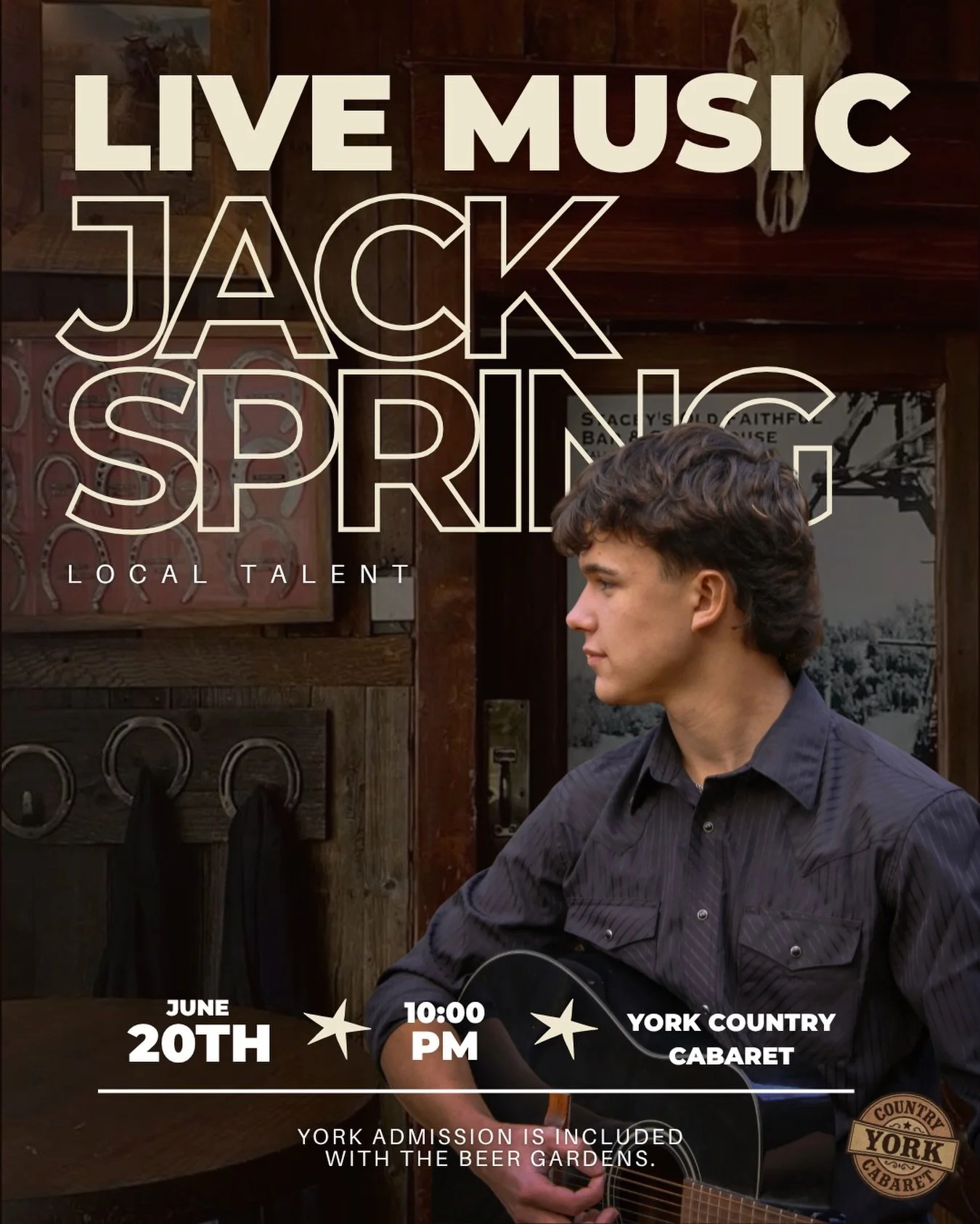 Support local talent this Spirit of the Rockies weekend 🎸

A talented local musician @jack_spring14 is taking the stage at The York! 

Saturday June 20
10 PM&ndash;Midnight 

#livemusic #cranbrookbc #spiritoftherockies #eastkootenays #cranbrookevent