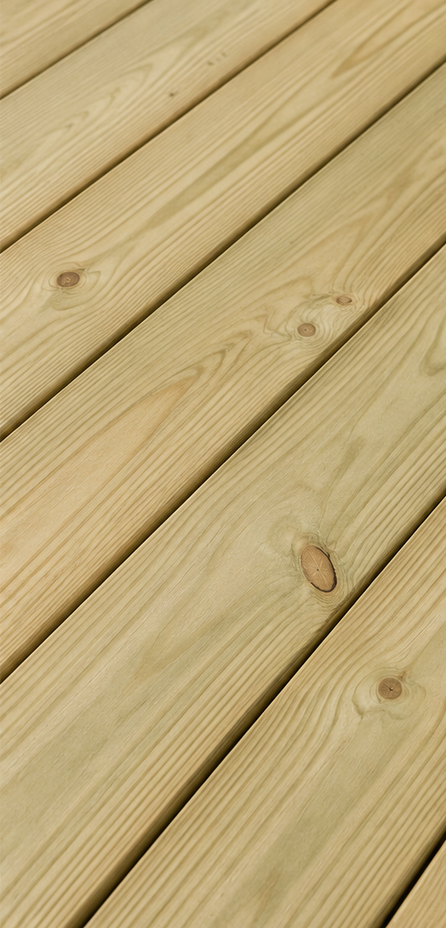A treated pine deck