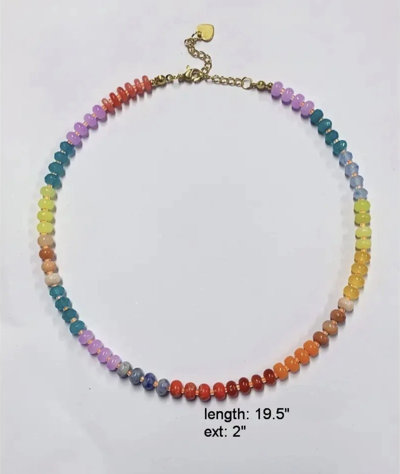 Natural Stone Semi-Precious Glass Mixed Necklace
