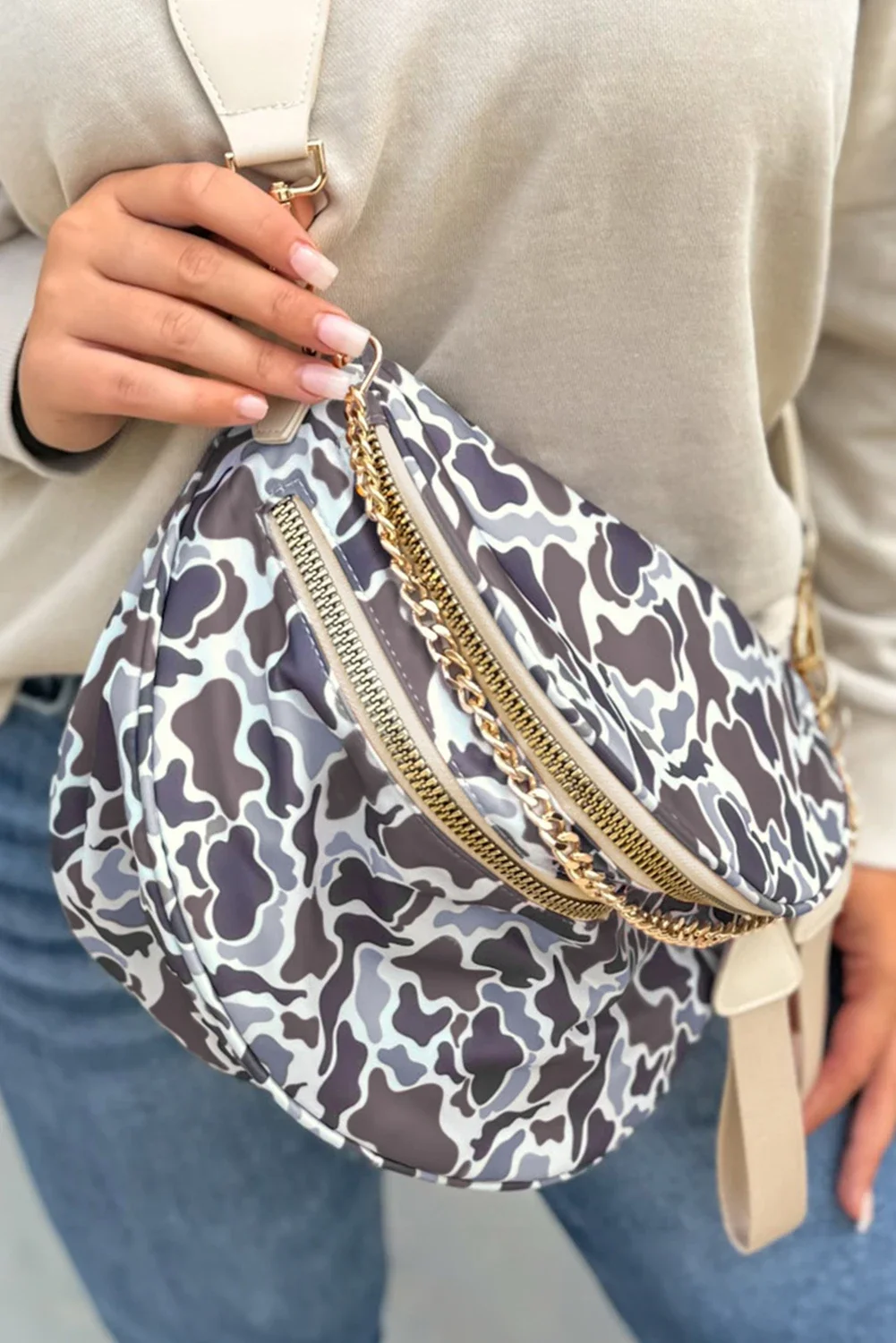 Camo Zip Fashion Crossbody Bag