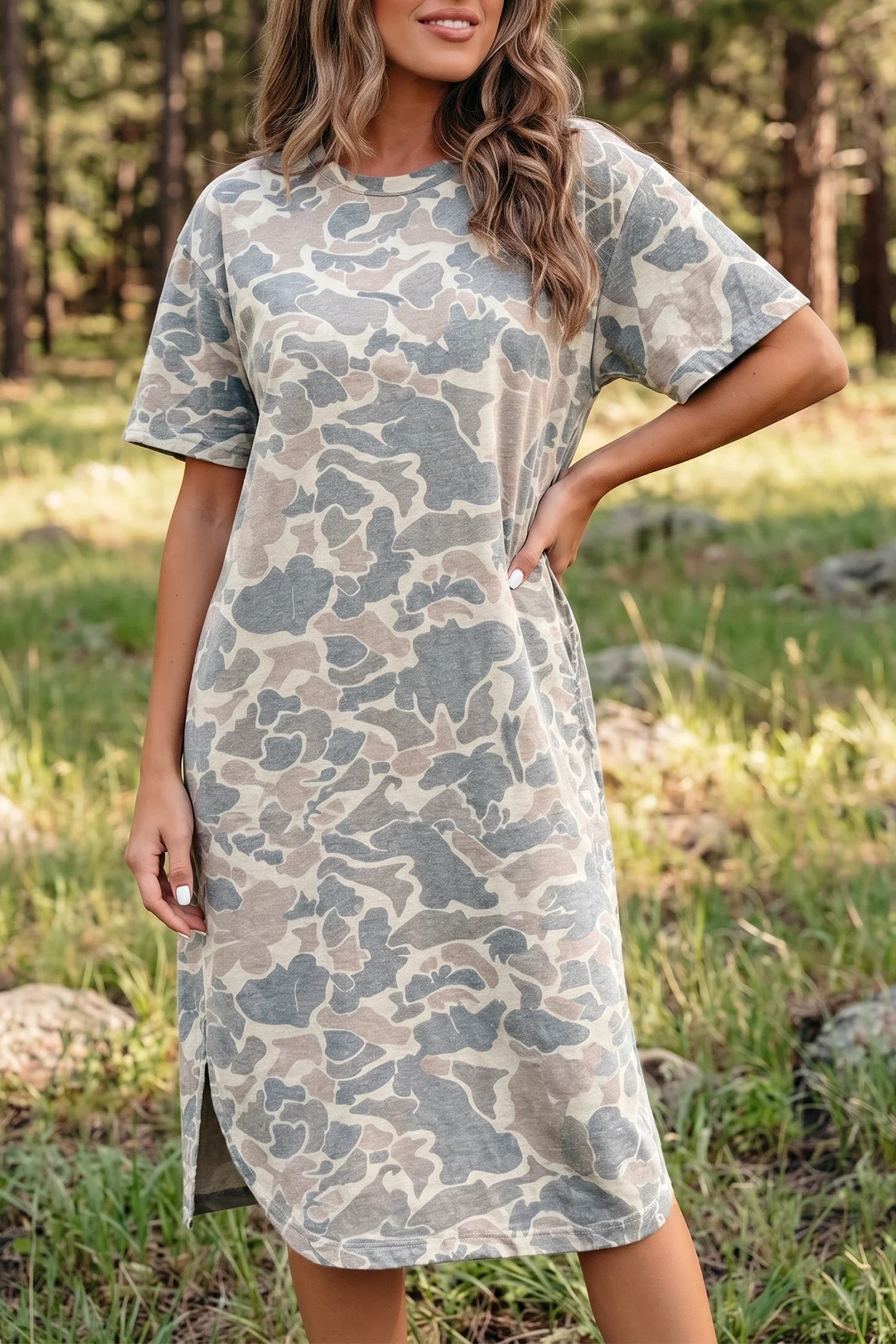 Camouflage Printed Cropped Tank Athleisure 2pcs Short Set