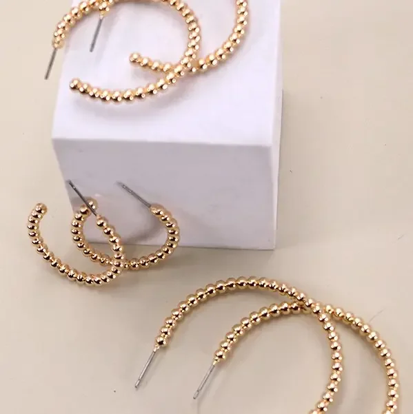 Ball Hoop Trio in 3 Size Earrings