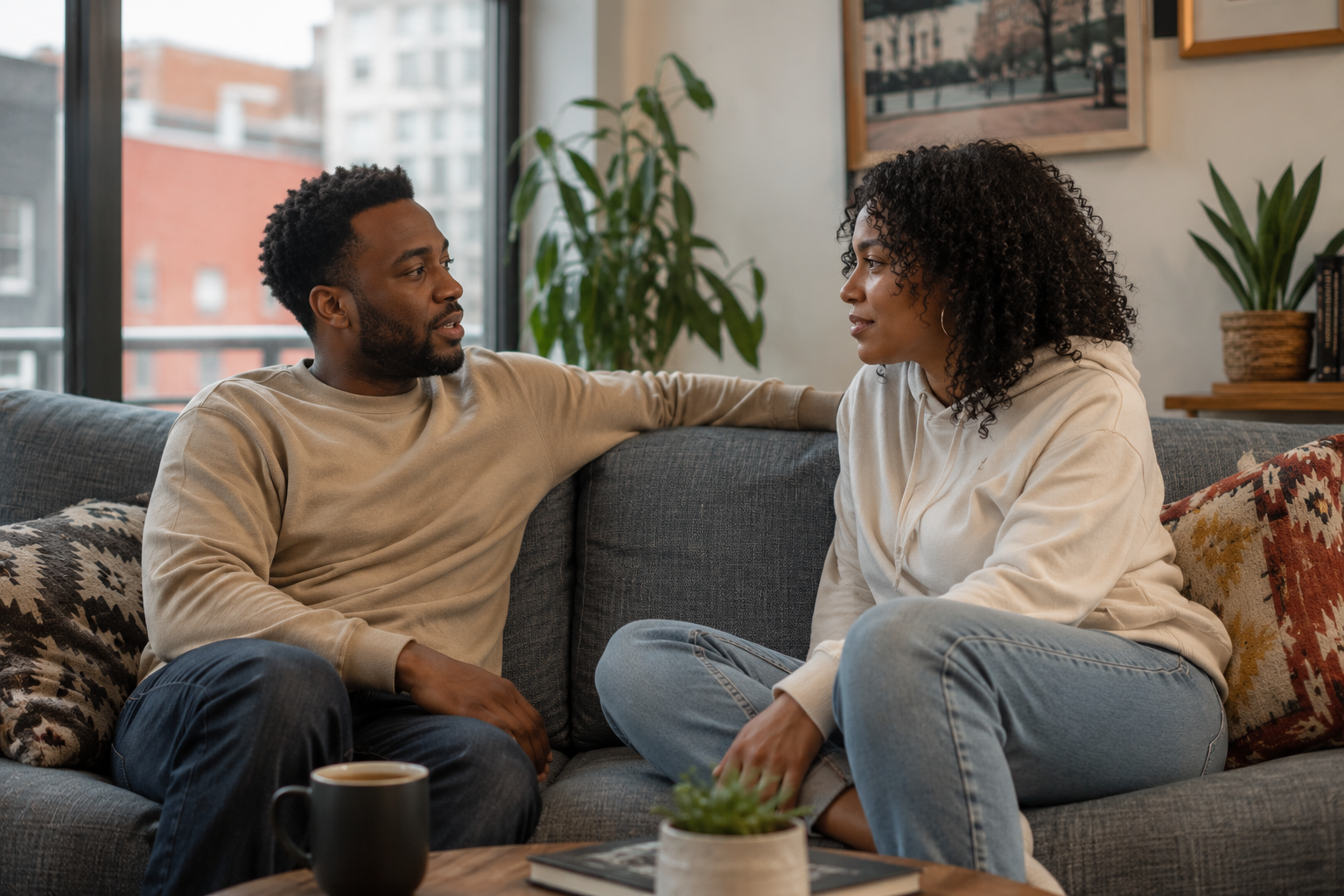 Michigan man communicating with his wife - Kalamazoo IFS Therapy