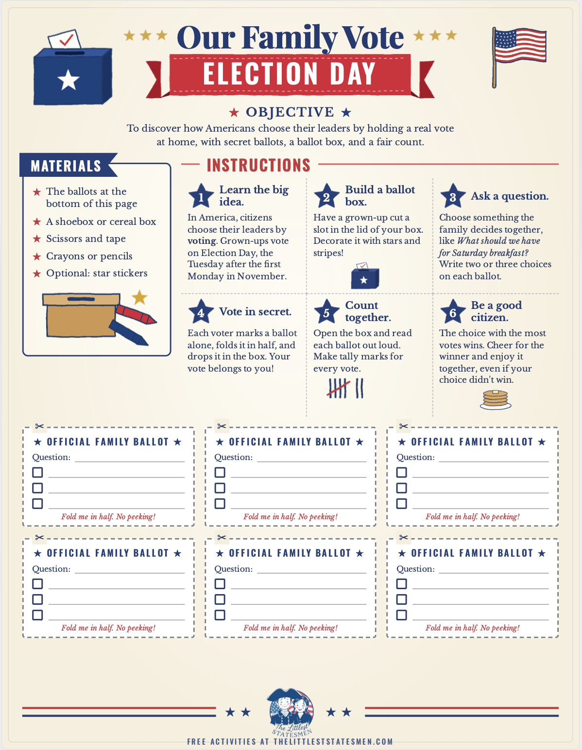 Election Day Activity for Kids: Free Printable Ballots