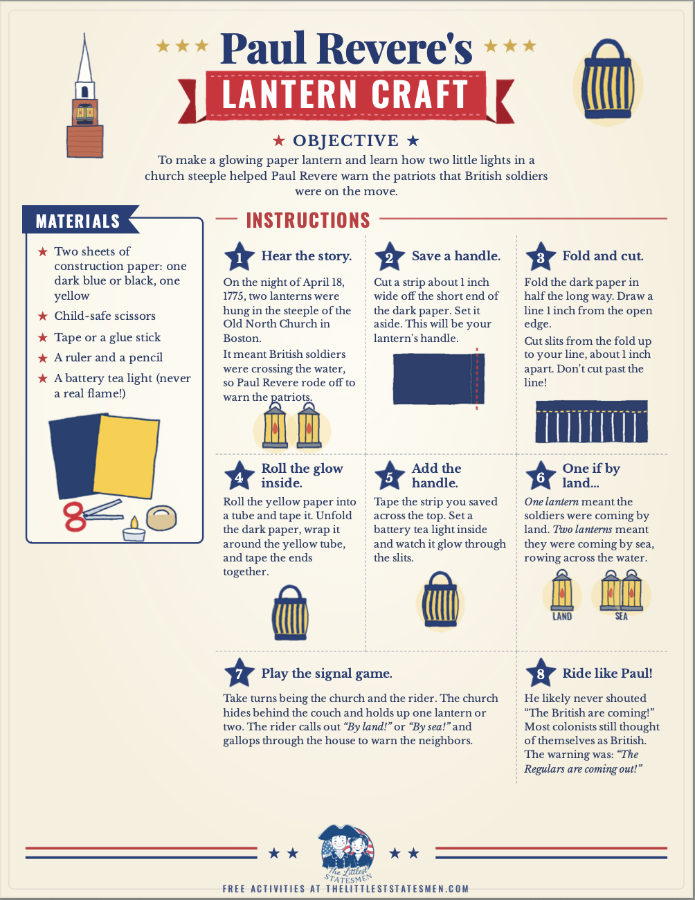 One If by Land, Two If by Sea: Paul Revere Craft for Kids