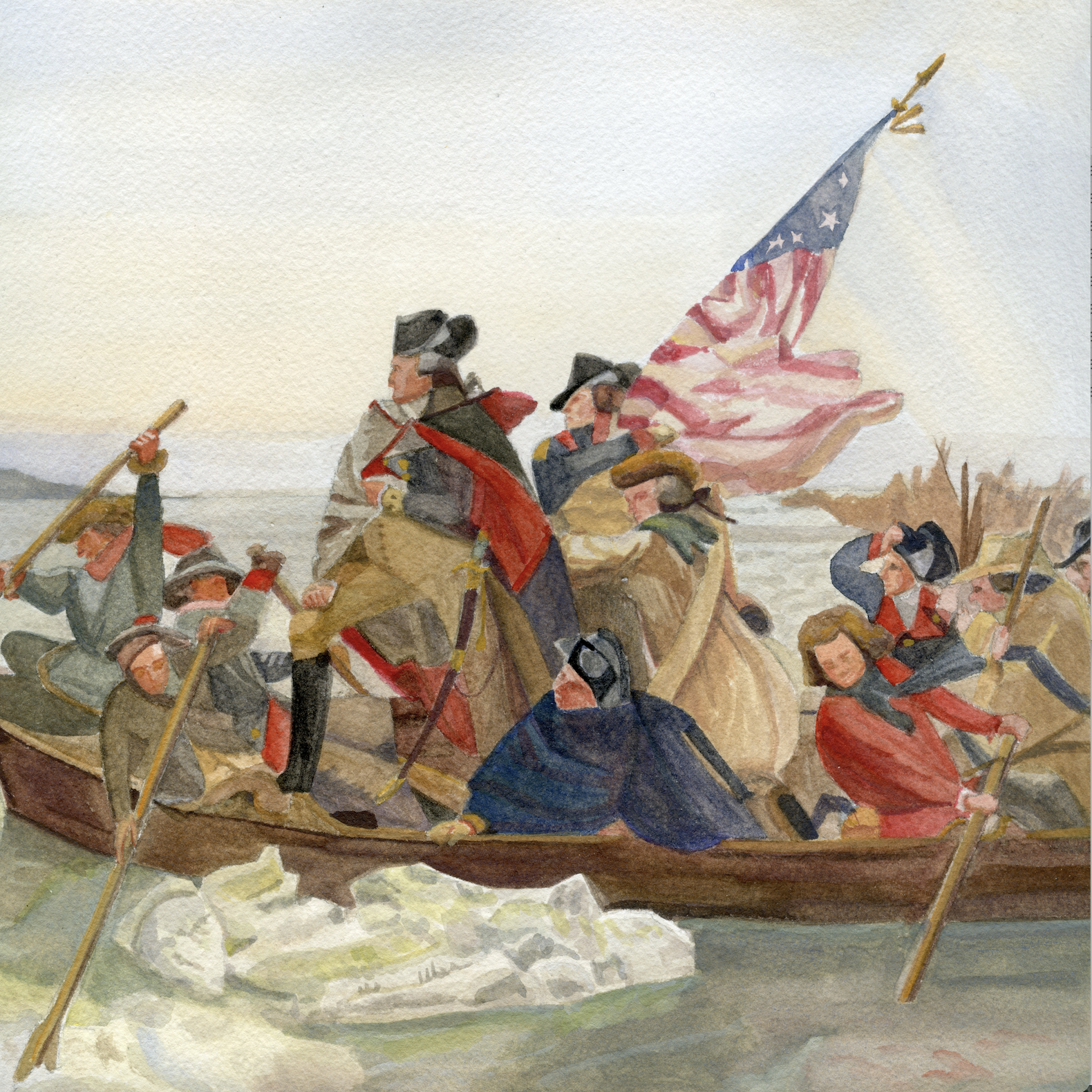 CROSSING THE DELAWARE - 8x8 PRINT