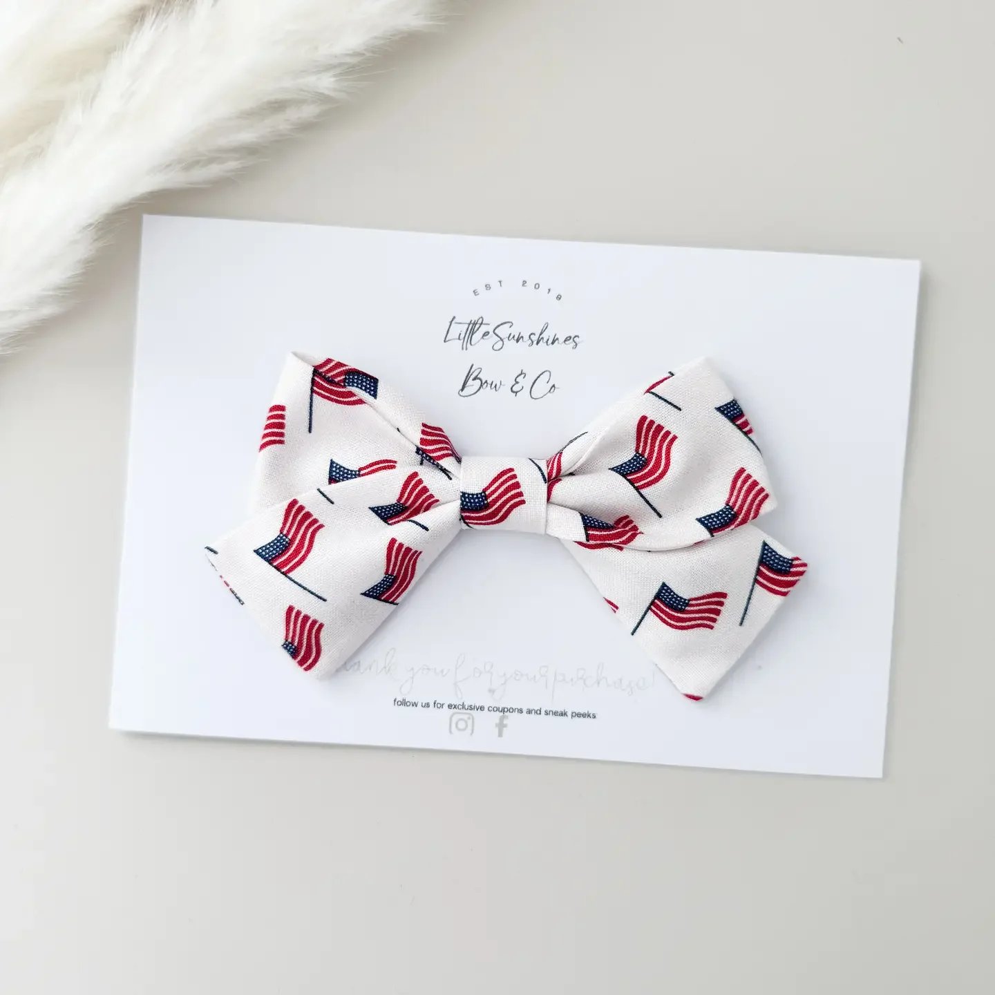American Flag Hair Bow
