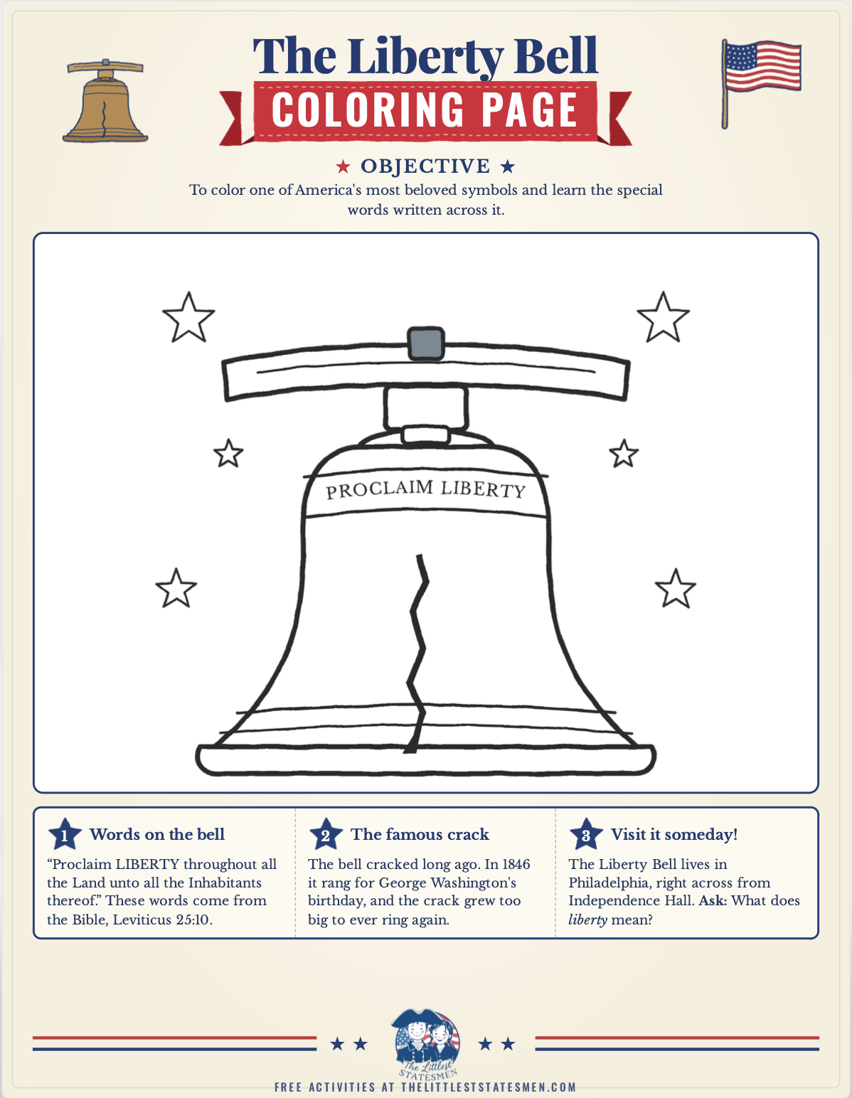 Liberty Bell Coloring Page: Free Printable for Kids