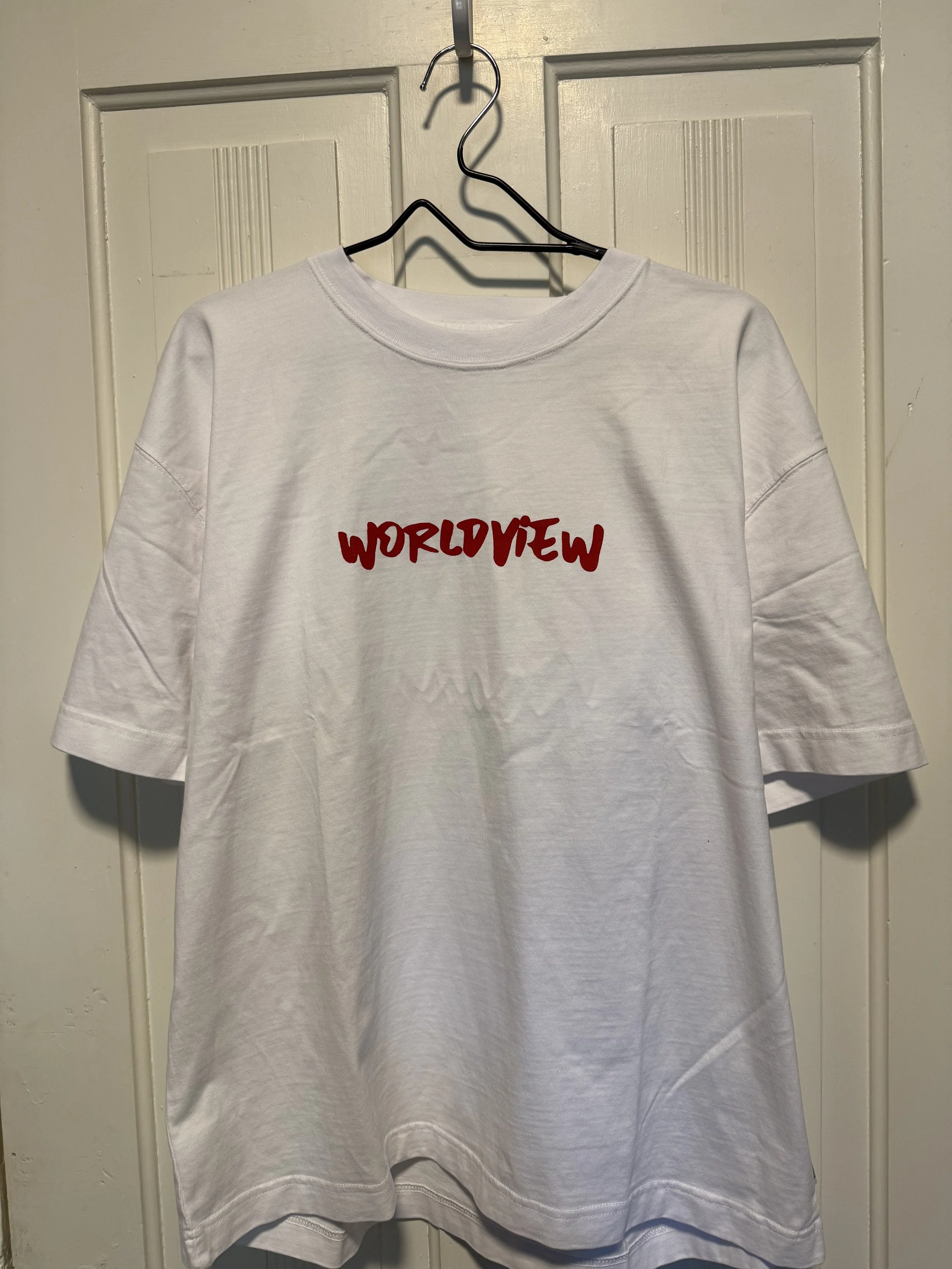 Limited Edition I - White Boxy Tee - Red Ink (L)