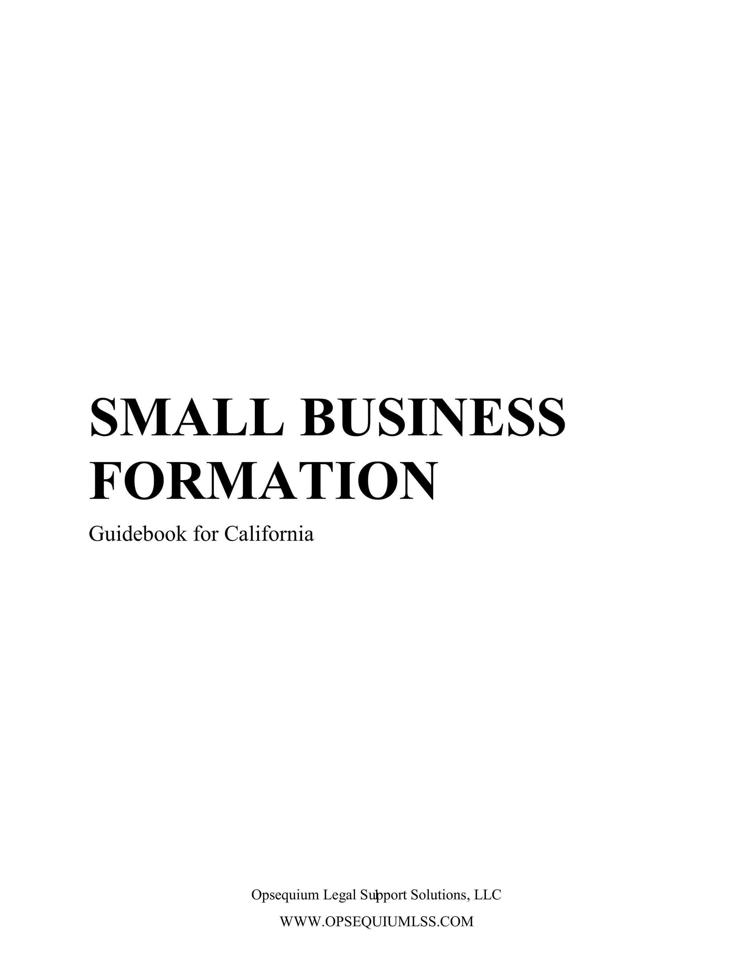 Small Business Formation
