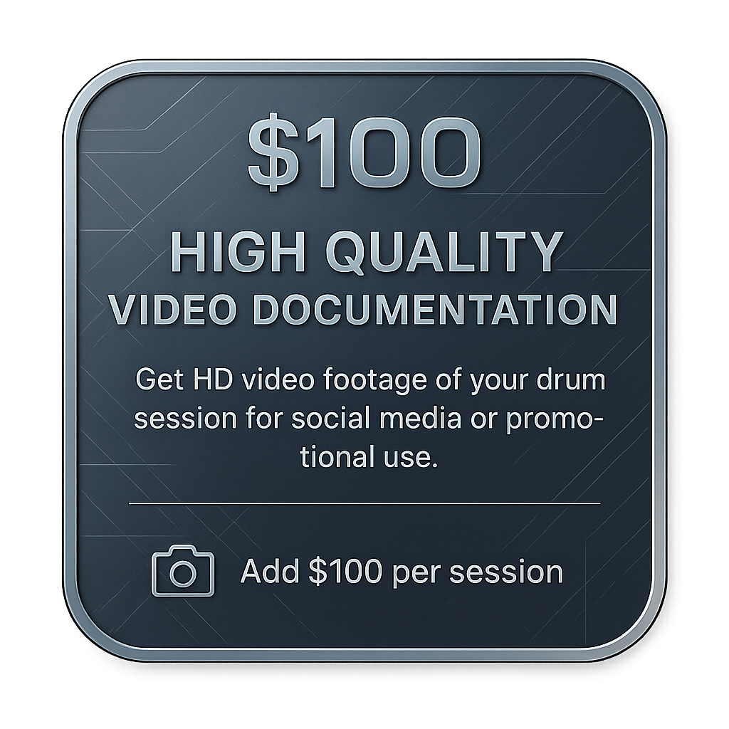 High quality video documentary of your drum session for social media or promotional use.
