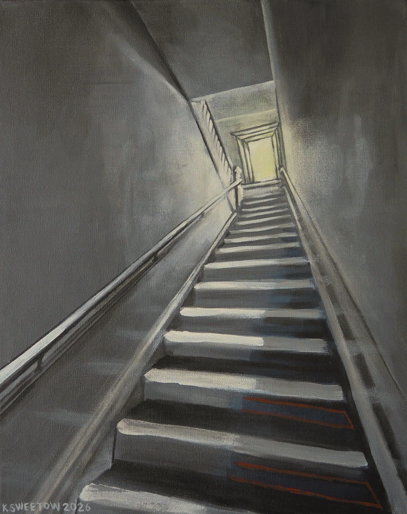 ASCENSION TO THE SWITCHBACK 20 x 16 in. acrylic paint pens on canvas