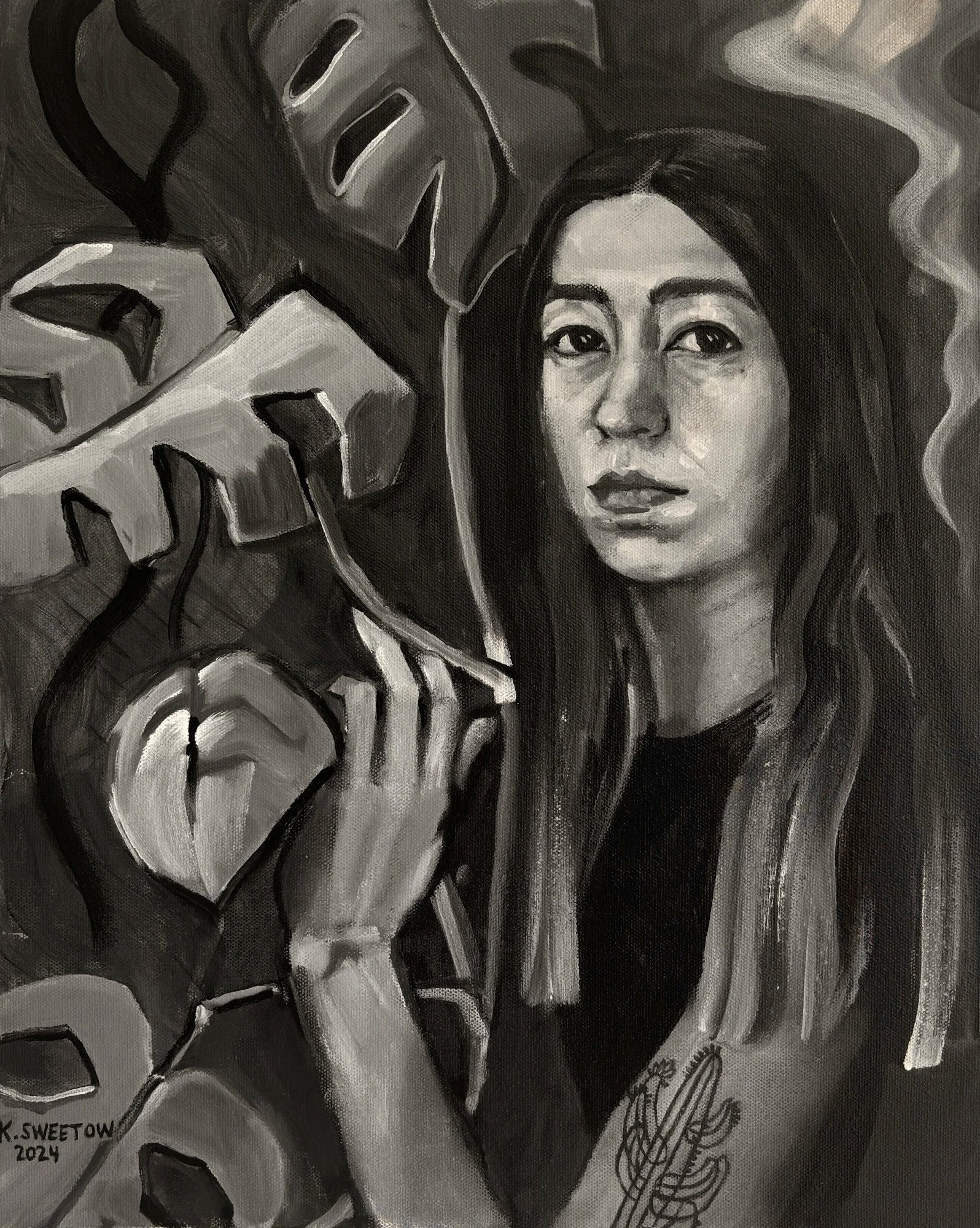 COMMISSIONED PORTRAIT 20 x 16 in. acrylic paint pens on canvas