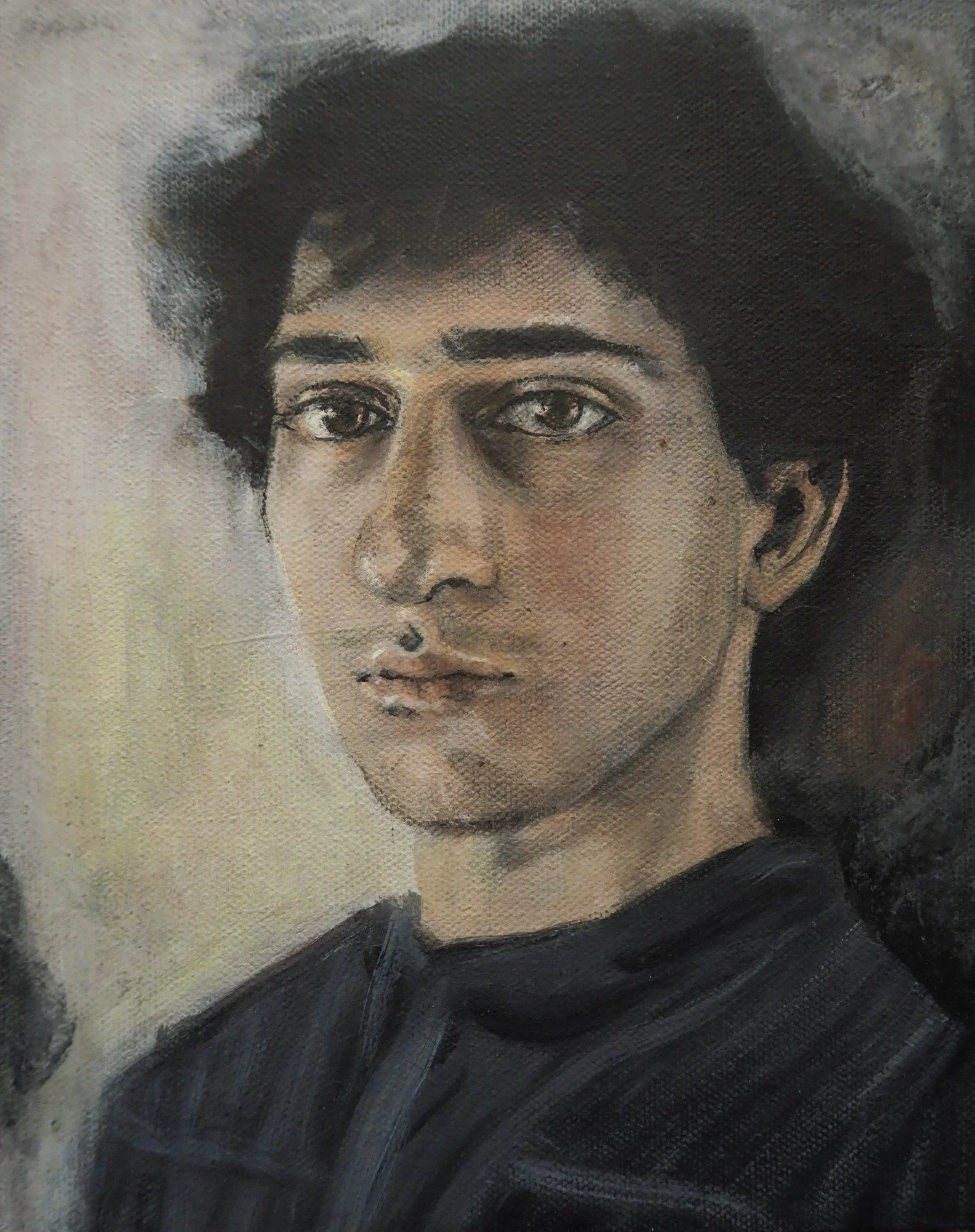 COMMISSIONED PORTRAIT 10 x 8 in. acrylic, gesso, dry pigment and cold wax on canvas