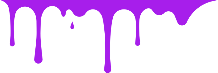 Close-up of purple dripping paint or liquid on a white background