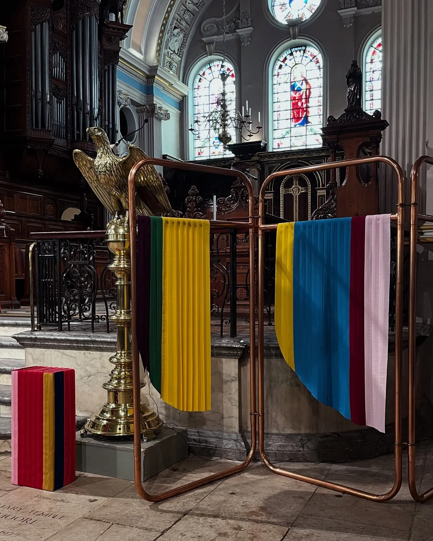 September was #londontextilemonth curated by @selvedgemagazine and because it was such a busy month I had to plan my schedule wisely. I chose to visit @gracjanacanovas installation at St John&rsquo;s Hampstead Parish Church which featured hand-pleate