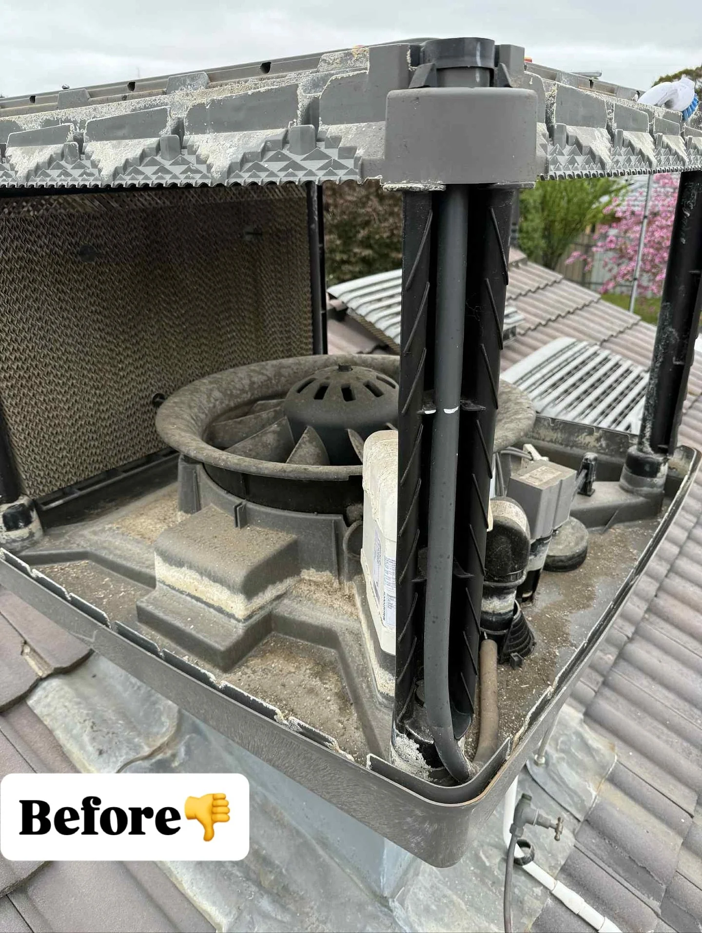What a difference!
We gave this evap a full clean-out and it&rsquo;s now running like new again 💨
Perfect timing before the heat kicks in &mdash; message us to book your service.