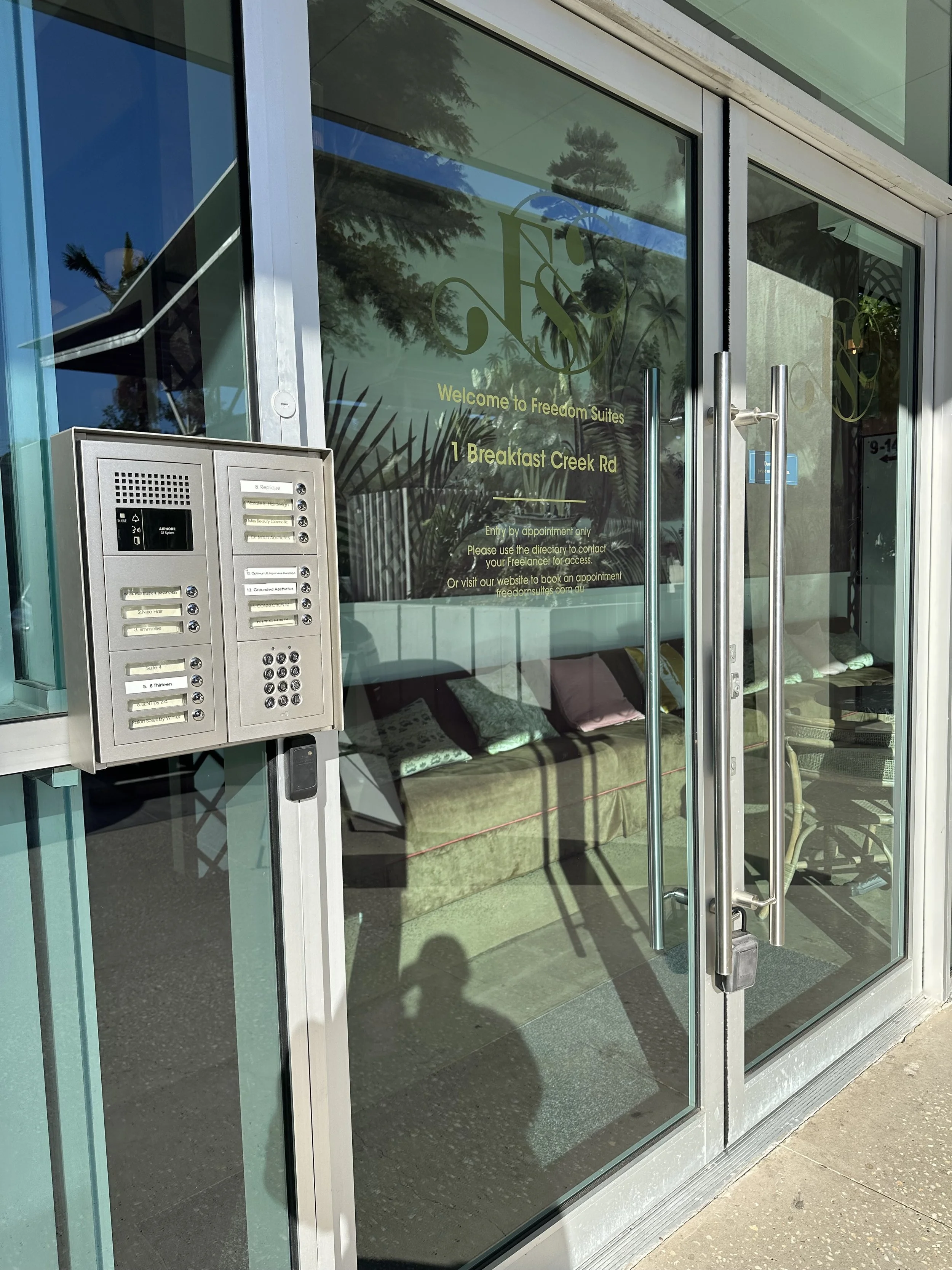 Entrance to Optimum K Japanese Head Spa located inside Freedom suites Newstead, Brisbane.