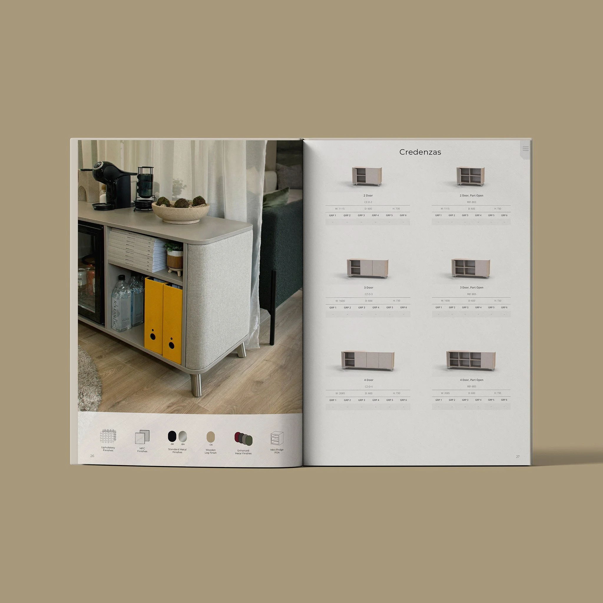 Accessibility and clarity being central to how we present our products, the Options Dock, located at the bottom of each product page, provides quick access to additional features &amp; finishes. 
---
#IdentityFurniture #ProductDesign #UserExperience 