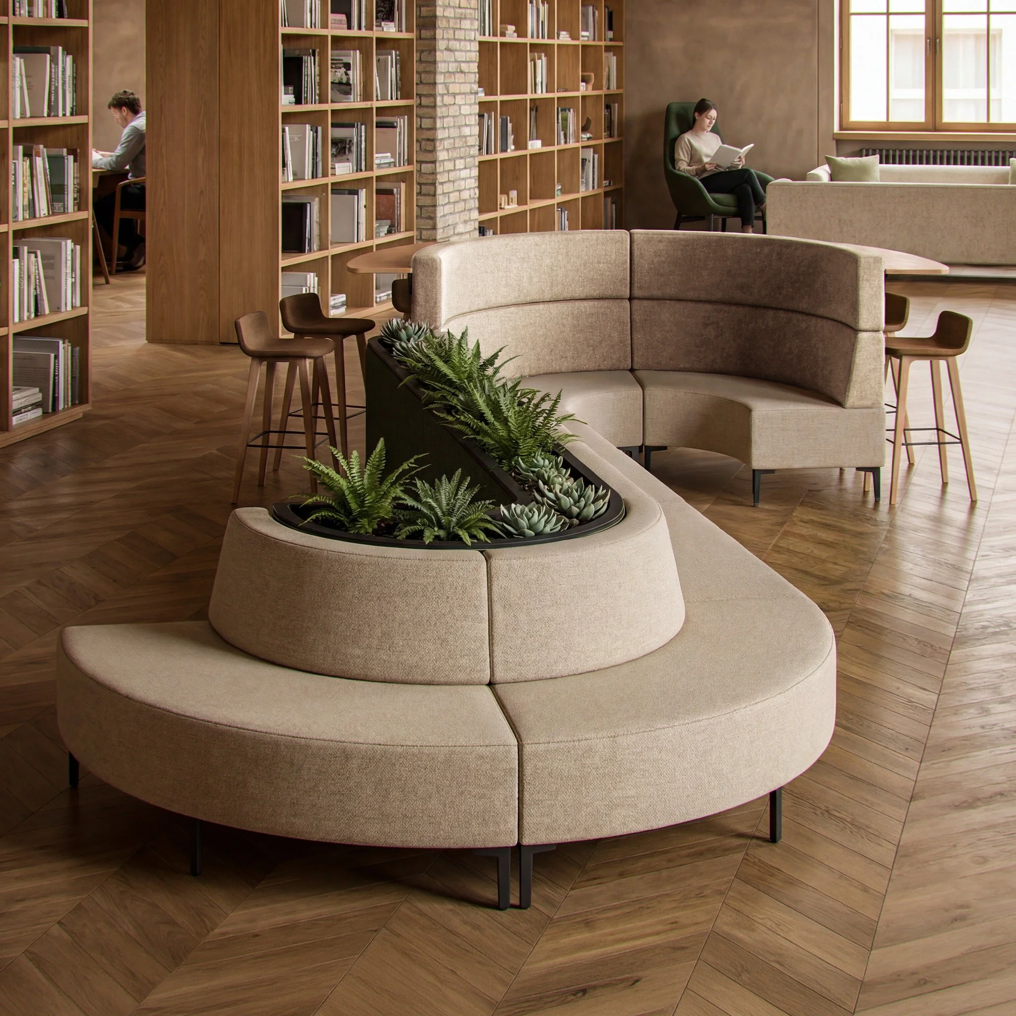 Oban Plus takes the unmistakable character of Oban and elevates it into something even more purposeful. Higher backs create a greater sense of comfort, privacy, and presence, shaping quieter moments within busy spaces without ever feeling closed off.