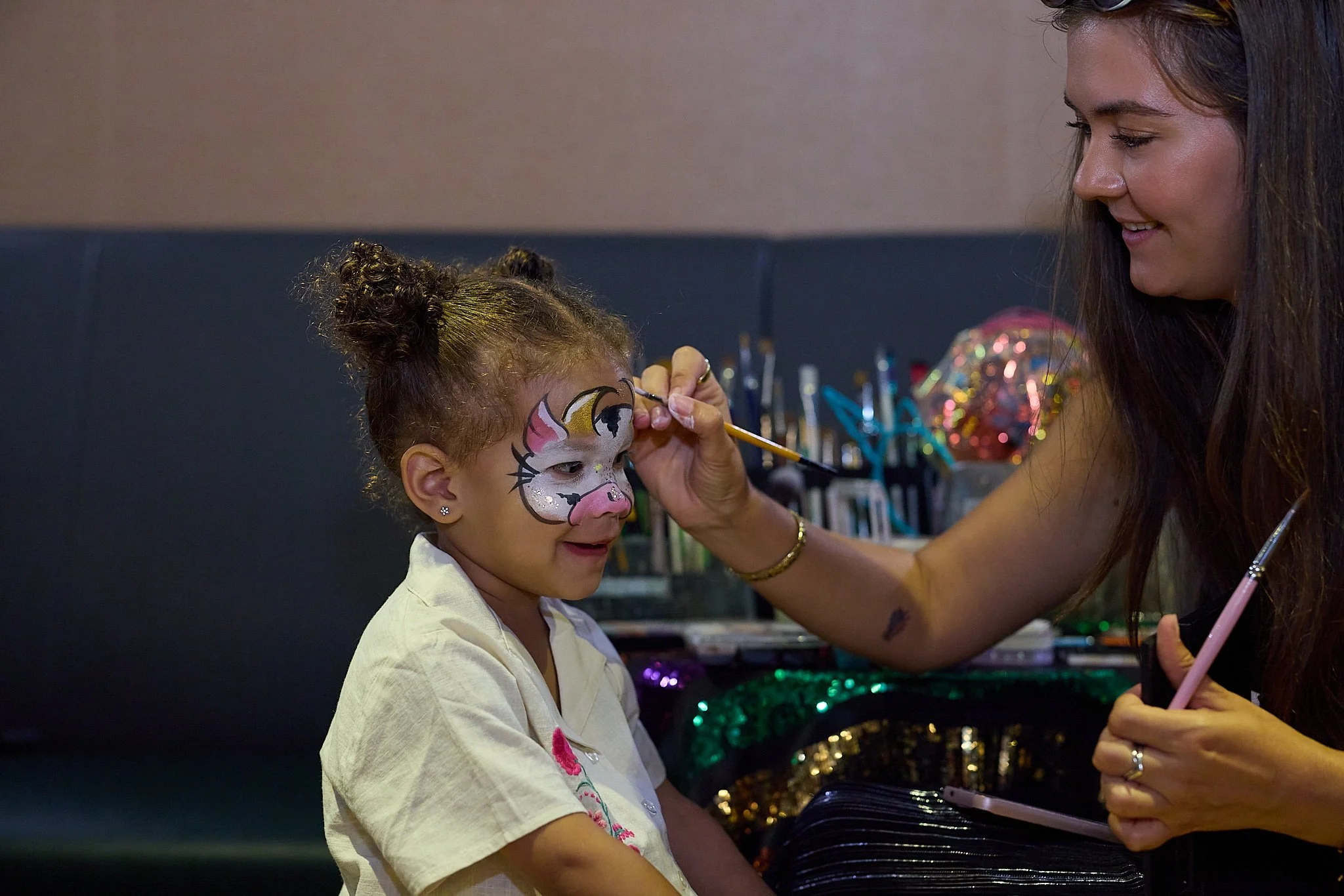 Animal face paint premiere event