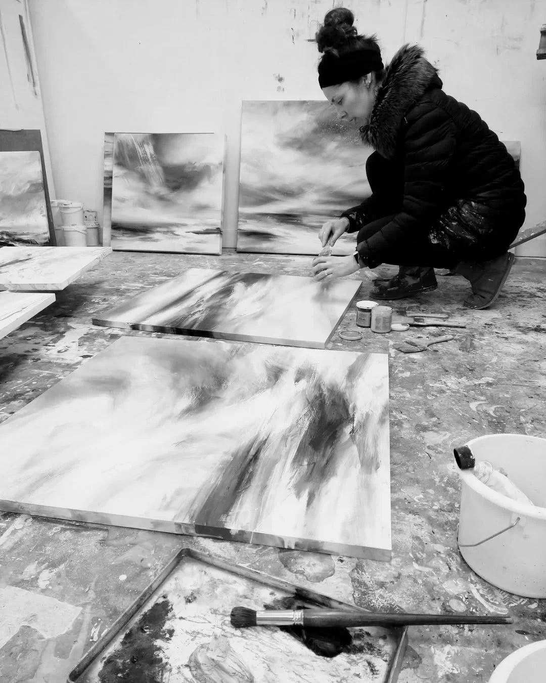 The studio floor is starting to fill up again! New collection on the go...

#studio #studiofloor #newcollection #newpaintings #contemporarypainting #painting #abstractlandscape
