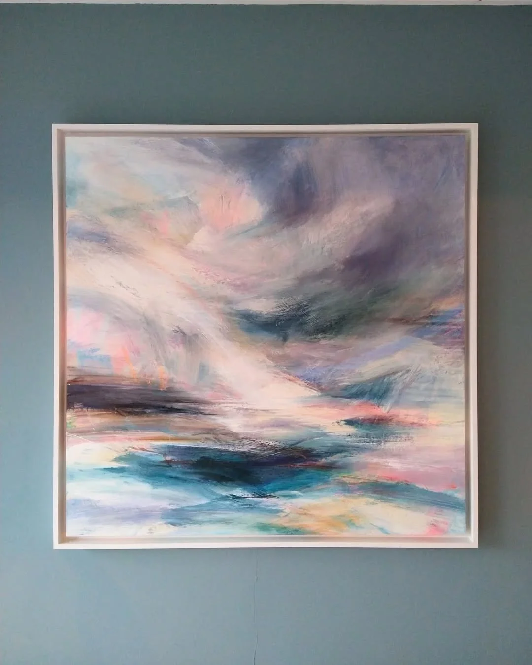 Is it ok to have favourites?! Seeing this framed today felt like the sunshine on a very dark and dingy day! This is 'Close Your Eyes To See' (76x76cm).

#abstractseascapepainting #abstractlandscapepaintings #abstractlandscape #colour #color #colourin