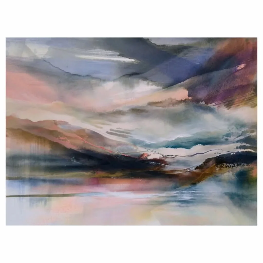 This is 'Across Time To Find You' (80x100cm). I love giving titles to my paintings and they often have particular resonance for me or may allude to a specific time or feeling. But more than that, the title should hint at the beginning of a story, one