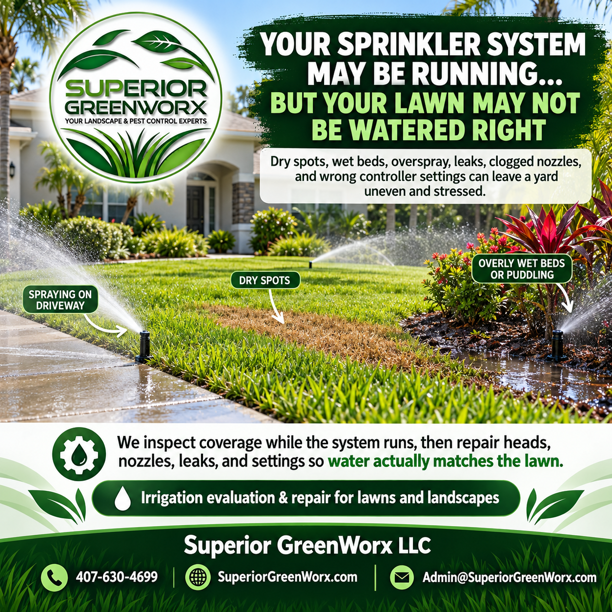 Irrigation Repair Lake Mary FL: Signs Your Sprinkler System Is Hurting Your Lawn