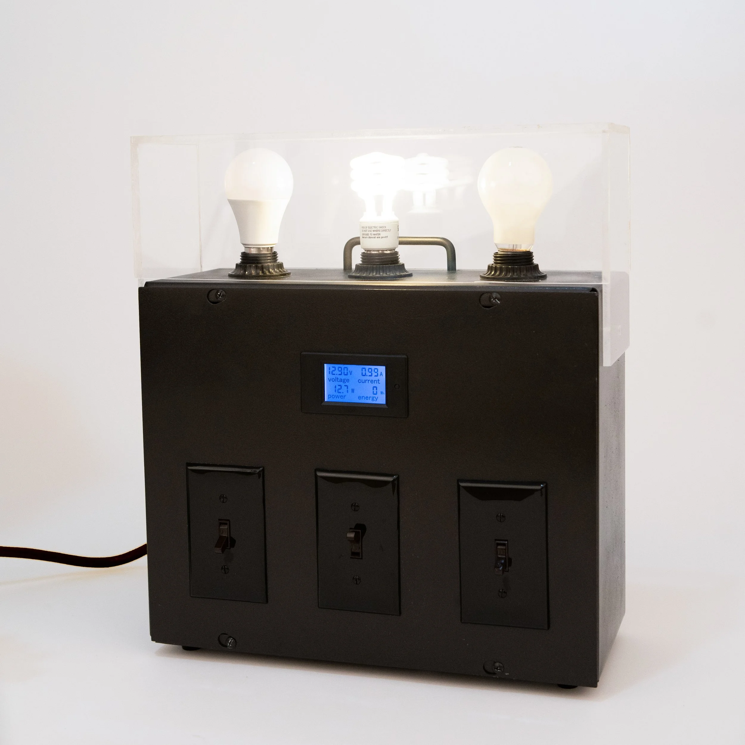 Wood Enclosure - 3 Way Light Comparison Box — Pedal Power Generator