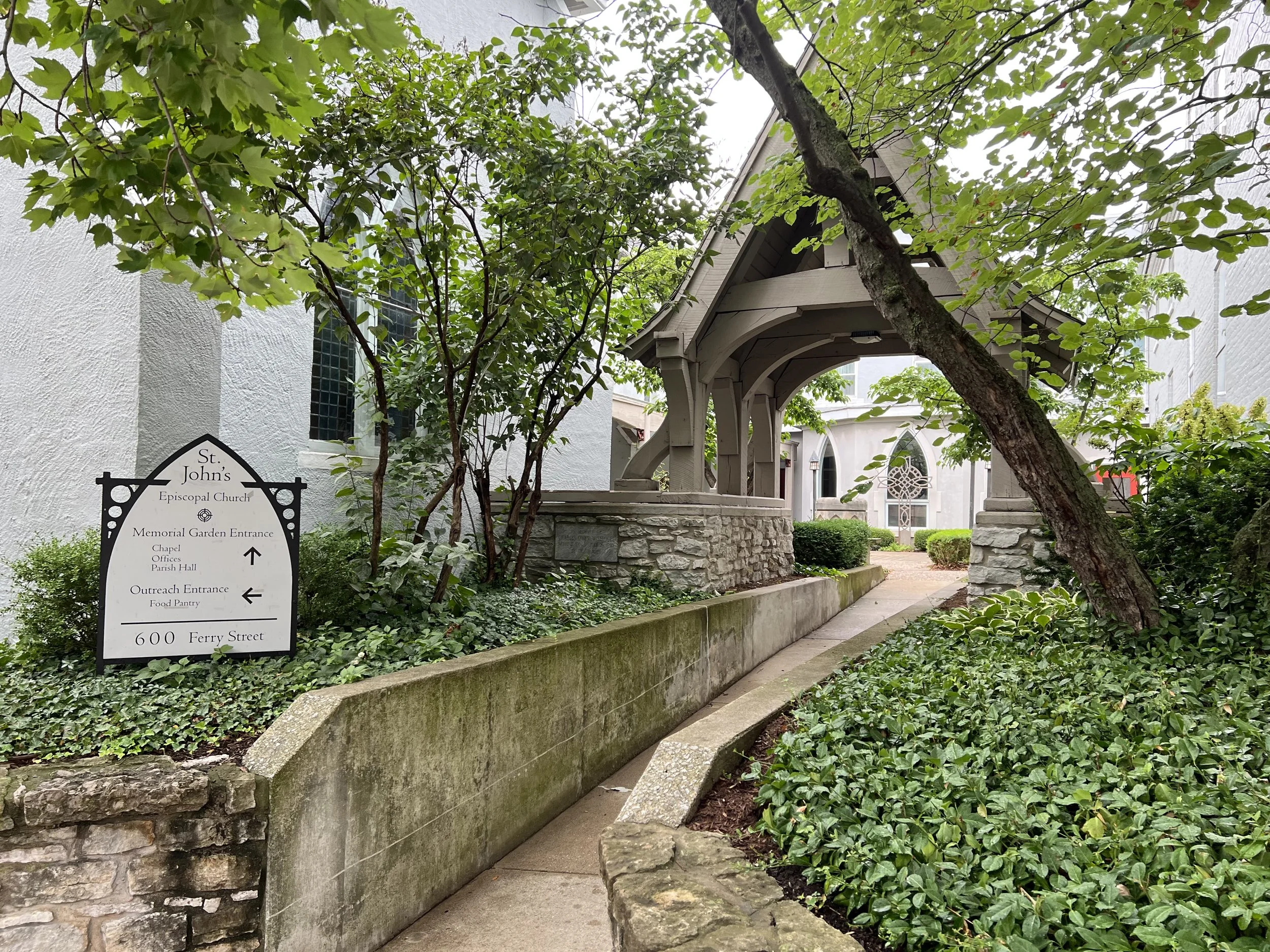 St. John's Church members march as part of Pride in Indianapolis.