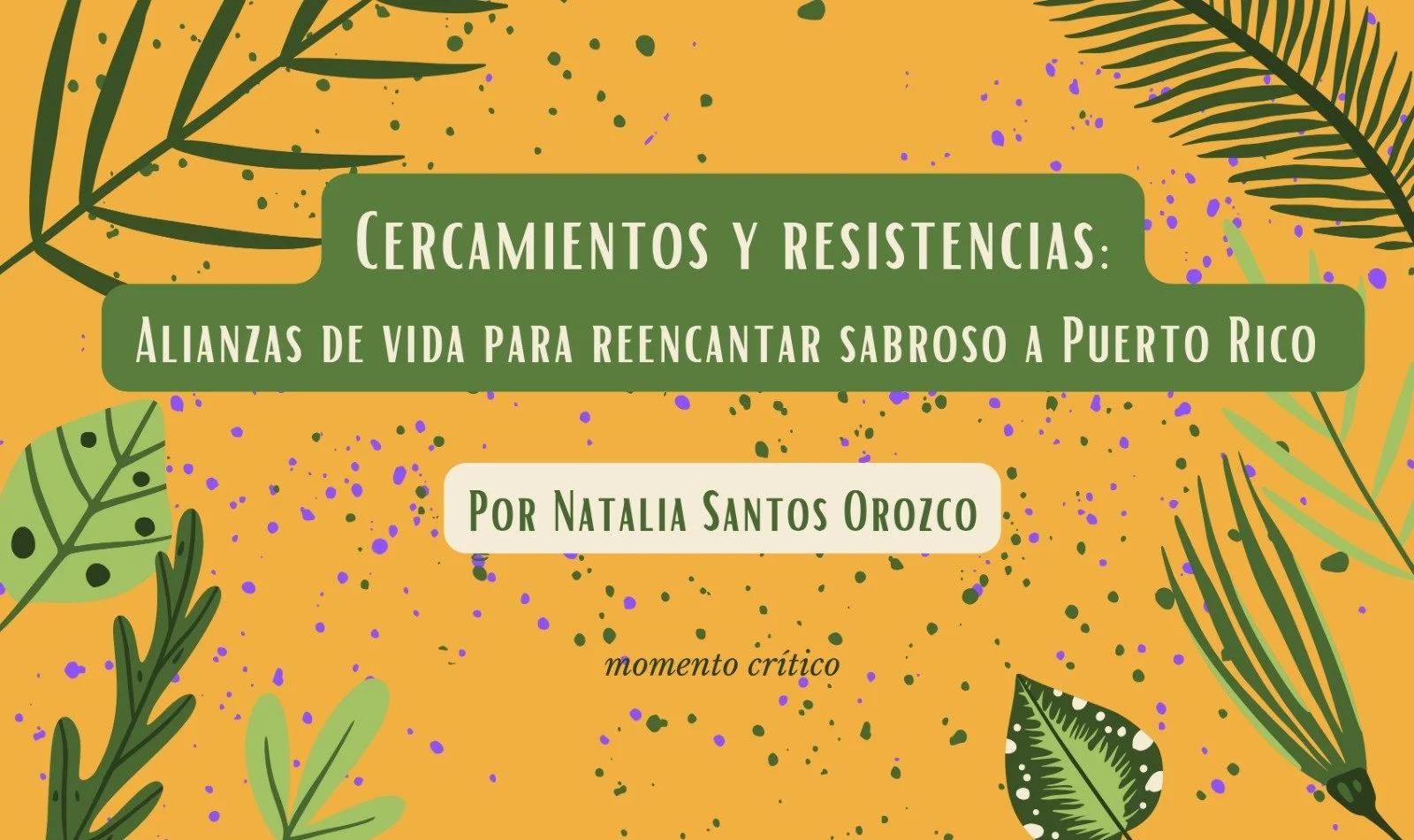 Cercamientos y resistencias: alianzas de vida para reencantar sabroso a Puerto Rico