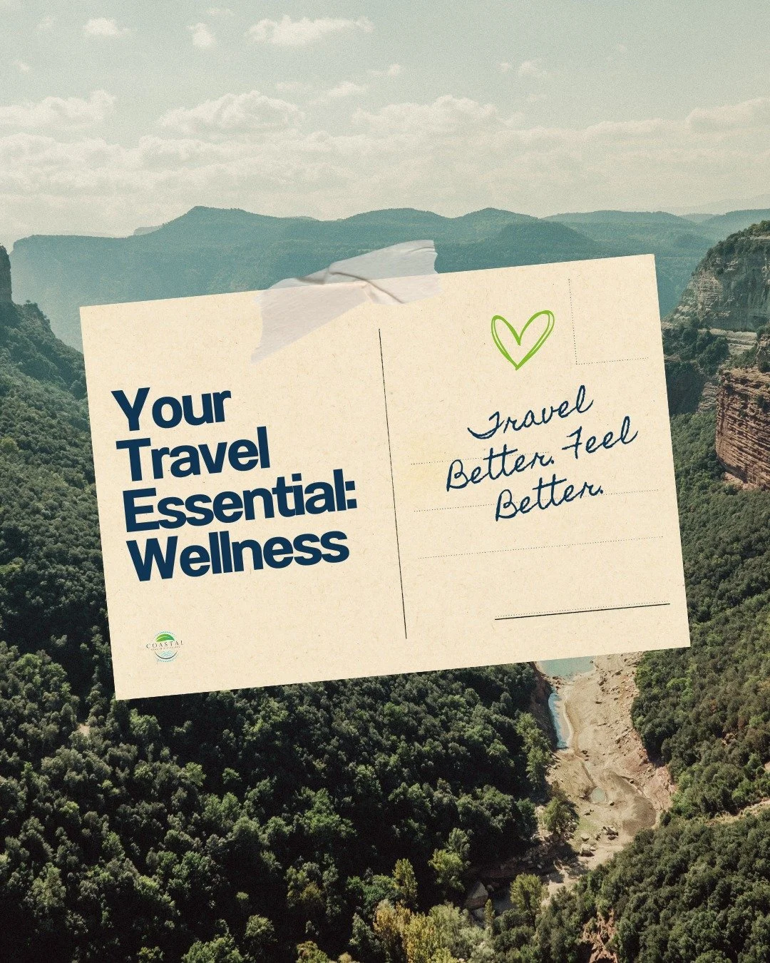 Travel plans booked? Don&rsquo;t forget to pack your wellness routine, too. ✈️🌿

From dehydration and jet lag to low energy and immune support, travel can take a toll on your body faster than you realize. At Coastal Health &amp; Vitality, wellness i