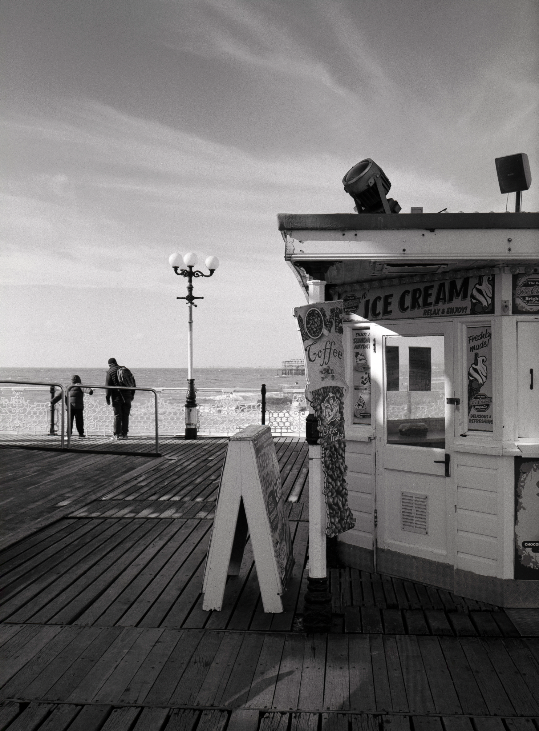 FLYING : Brighton Beach,
October 2026. Fuji GW 680 Tri-X  (rated 640)  | 90 mm at f16