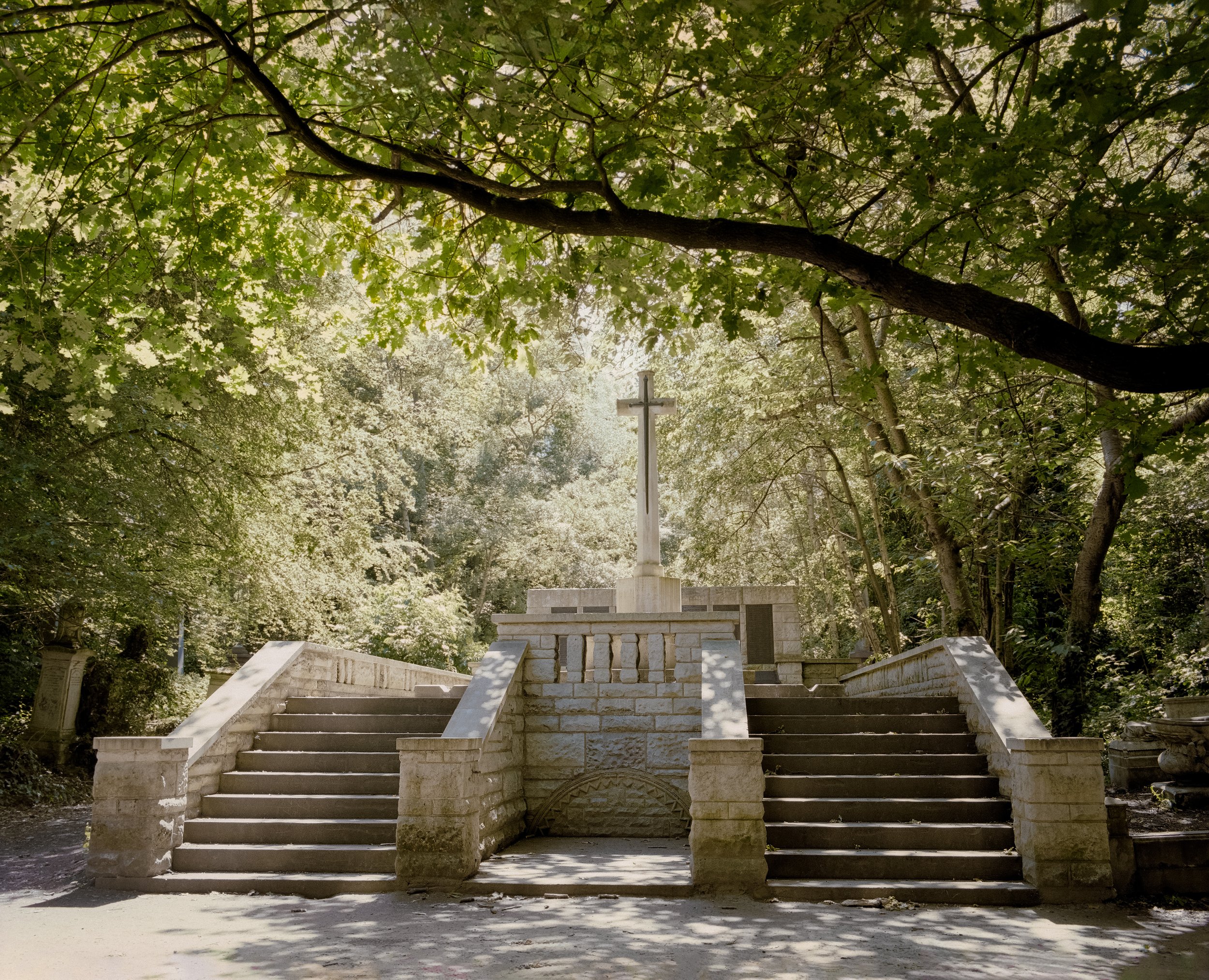 WW II MEMORIAL : Abney Park Cemetery, May 2026. Bronica GS1 | Portra 400 (rated 120)  | 65mm f4